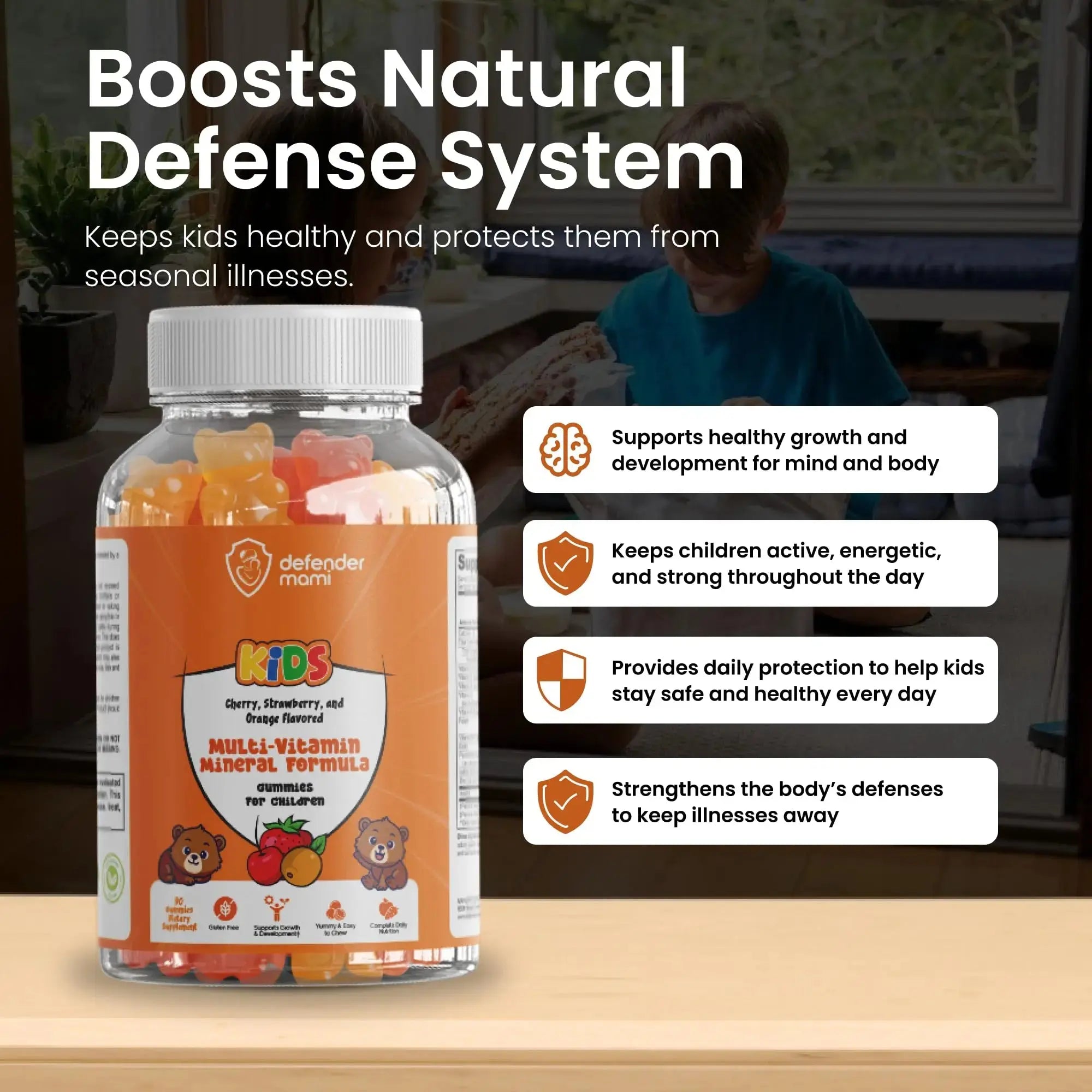 Defender Mami Kids Vitamin Gummies – Multivitamin & Mineral Formula, Non‑GMO · Gluten‑Free, 90 Count Chewables for Daily Immune Defender Mami Au supplements