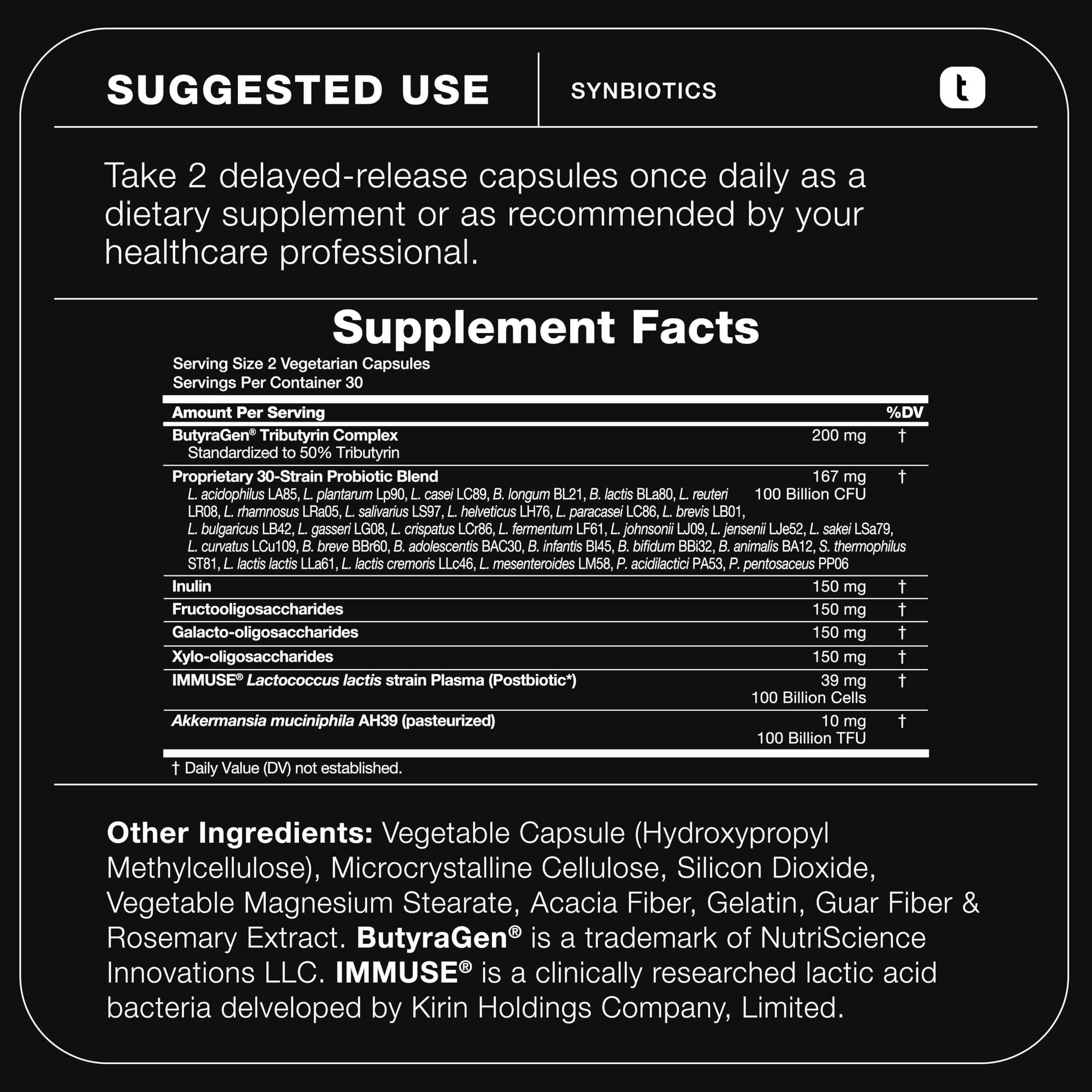 Toniiq Prebiotics and Probiotics – 200B TFU with Postbiotics IMMUSE® & ButyraGen® – 30 Strains – Shelf-Stable Synbiotic Formula – Third-Party Tested – 60 Capsules Toniiq Au supplements