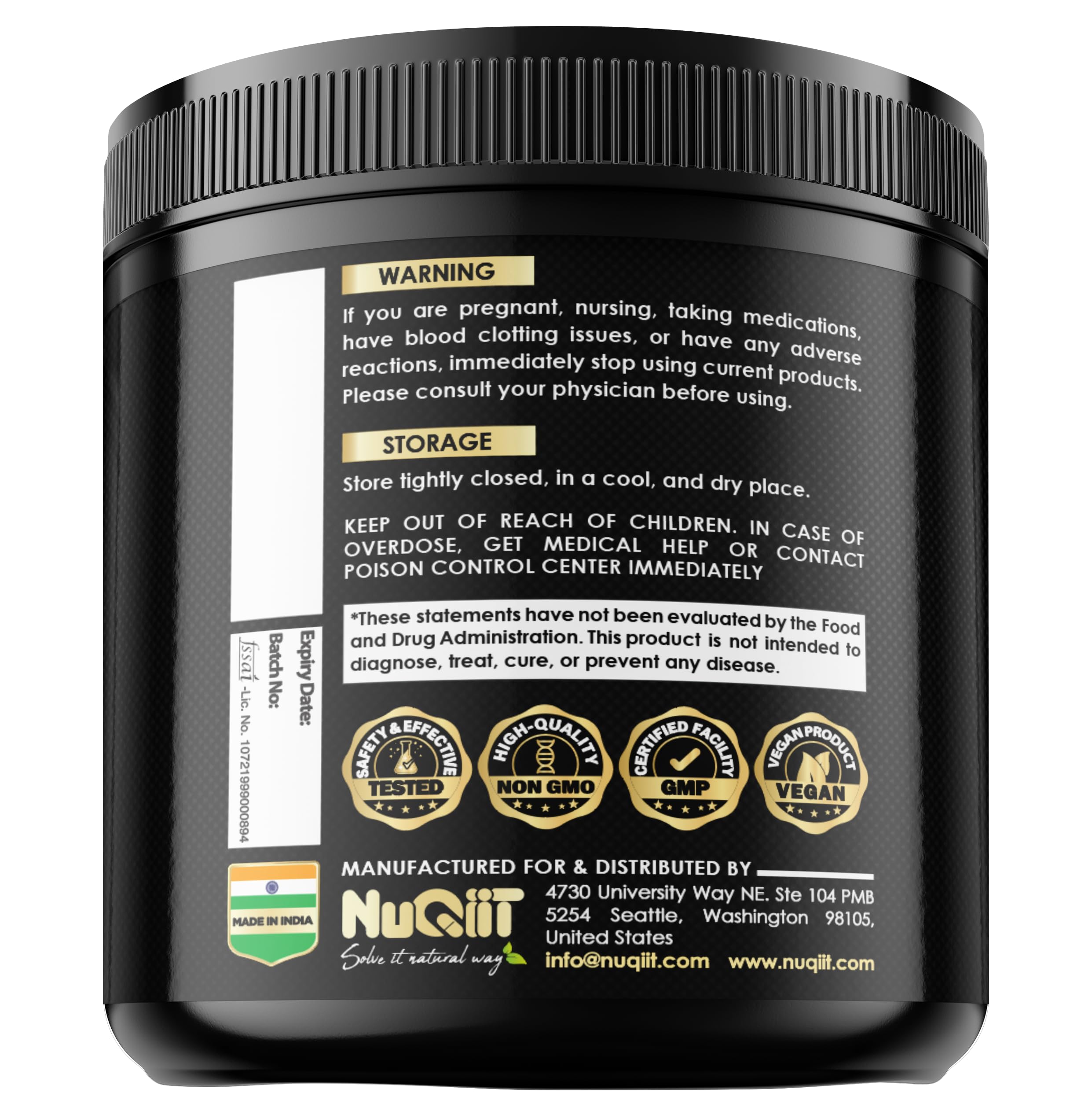 8in1 Cortisol Shield - Ashwagandha and Magnesium, Rhodiola Rosea, Lions Mane, Sea Moss, Turmeric, St Jonh's Wort - Mind& Mood Balance, Rest Well, Support Immume - 60 Capsules NUQIIT Au supplements