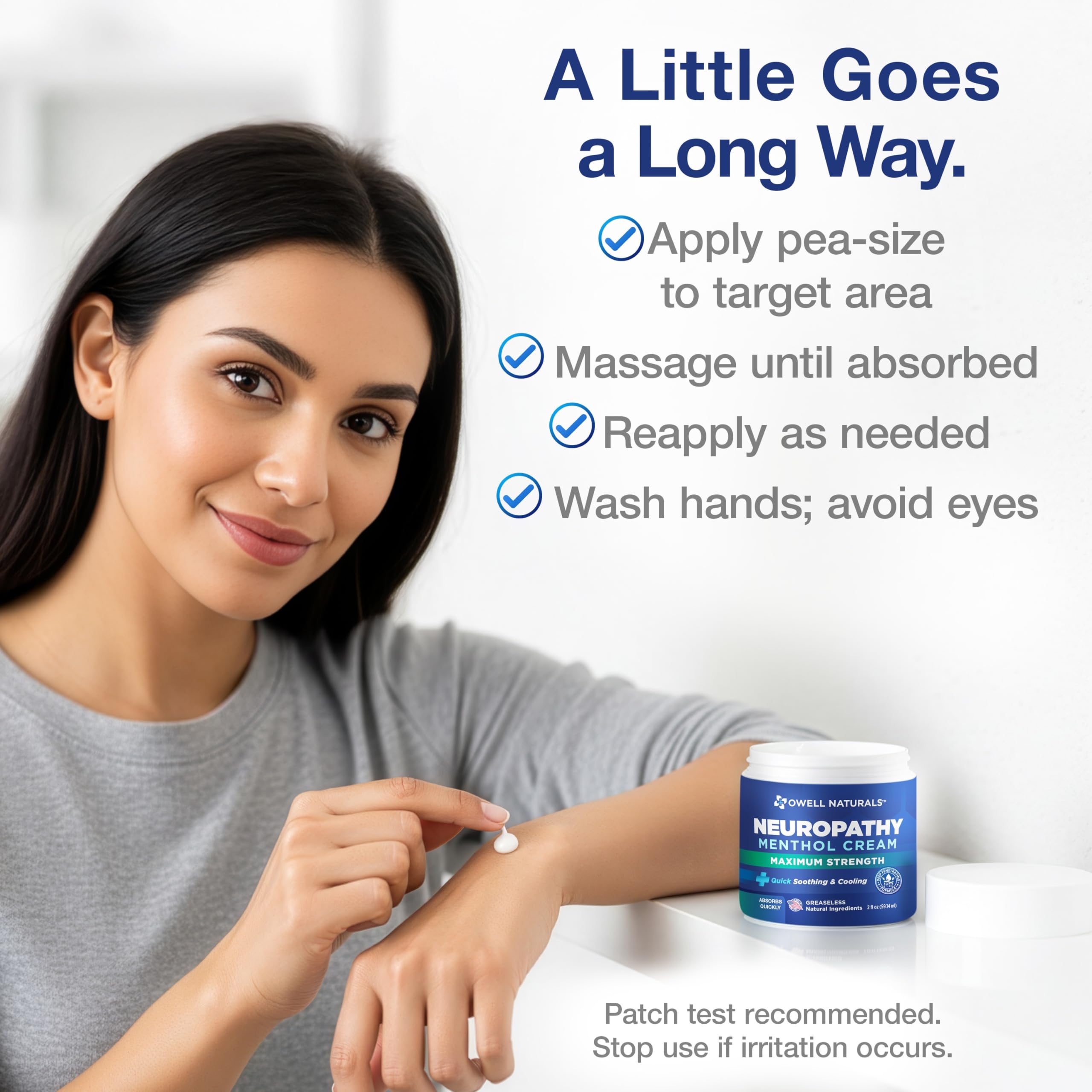 Owell Naturals Neuropathy Cream Extra Strength – Fast Absorbing Cooling for Leg, Feet & Hands – Advanced Soothing Formula with Aloe Vera, Arnica, MSM & Vitamin B6 – Made in USA, 2 fl oz Owell Naturals Au supplements