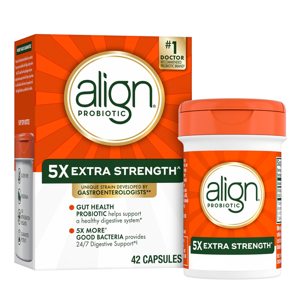 Align Probiotic, Extra Strength, Probiotics for Women and Men, Probiotics for Men, Probiotic Capsules have 5X CFUs, 42 Capsules Align Au supplements