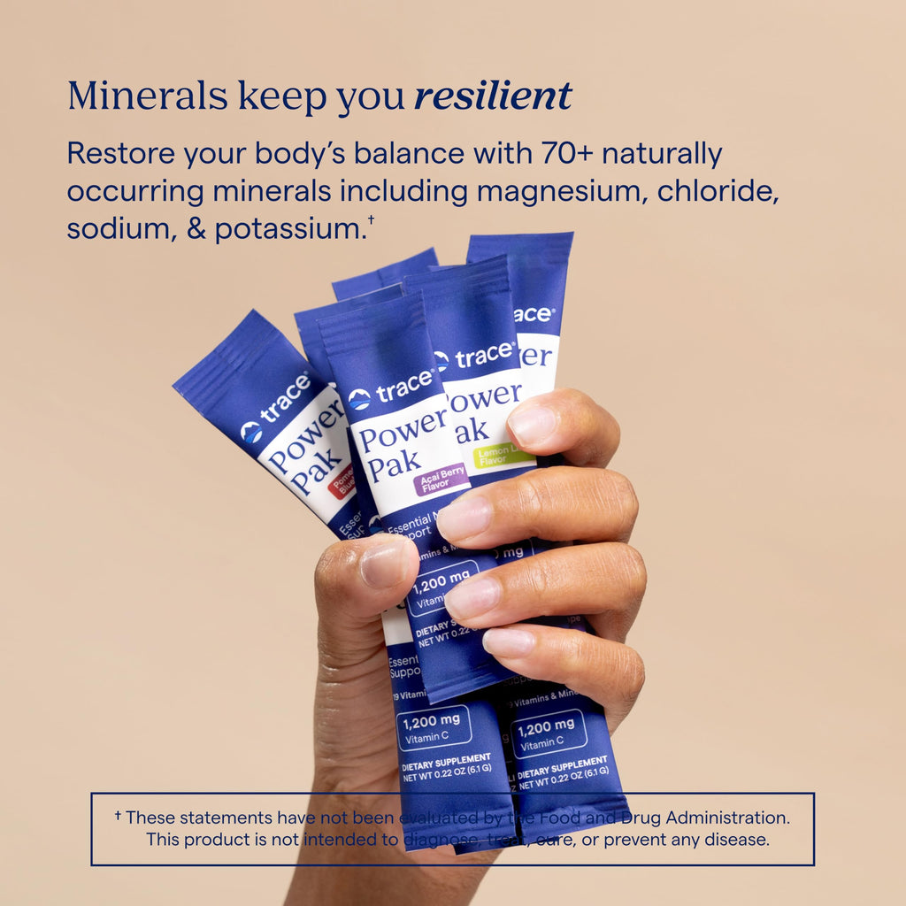 Trace Minerals Power Pak Multivitamin and Multimineral Packets - Electrolyte Support - 1200 mg Vitamin C plus 70+ Trace Minerals - Sugar Free - Orange Mango Flavor - 30 Packets Trace Minerals Au supplements