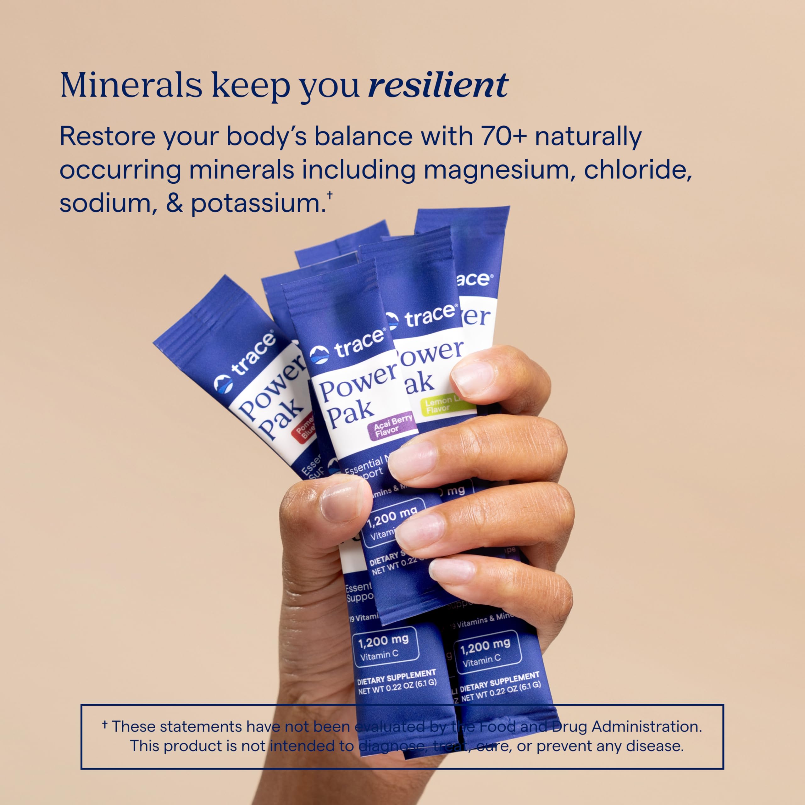 Trace Minerals Power Pak Multivitamin and Multimineral Packets - Electrolyte Support - 1200 mg Vitamin C plus 70+ Trace Minerals - Sugar Free - Orange Mango Flavor - 30 Packets Trace Minerals Au supplements