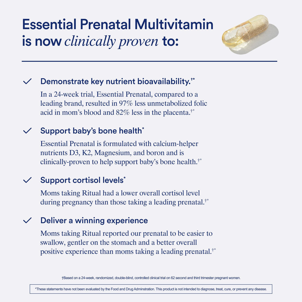 Ritual Prenatal Multivitamin For Women - Key Essential Vitamins and Minerals To Support Mom and Baby During Pregnancy* - Folate, Choline, Omega-3 DHA