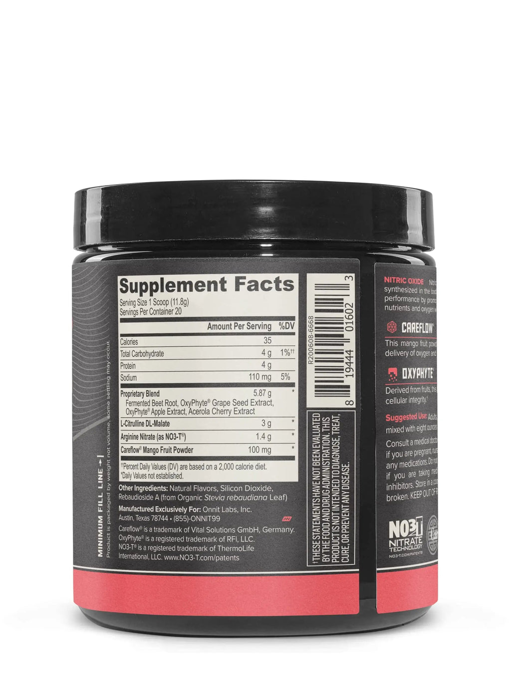 ONNIT Total Nitric Oxide - Caffeine Free Pre Workout Powder w/ Beet Root, L Arginine ONNIT Au supplements