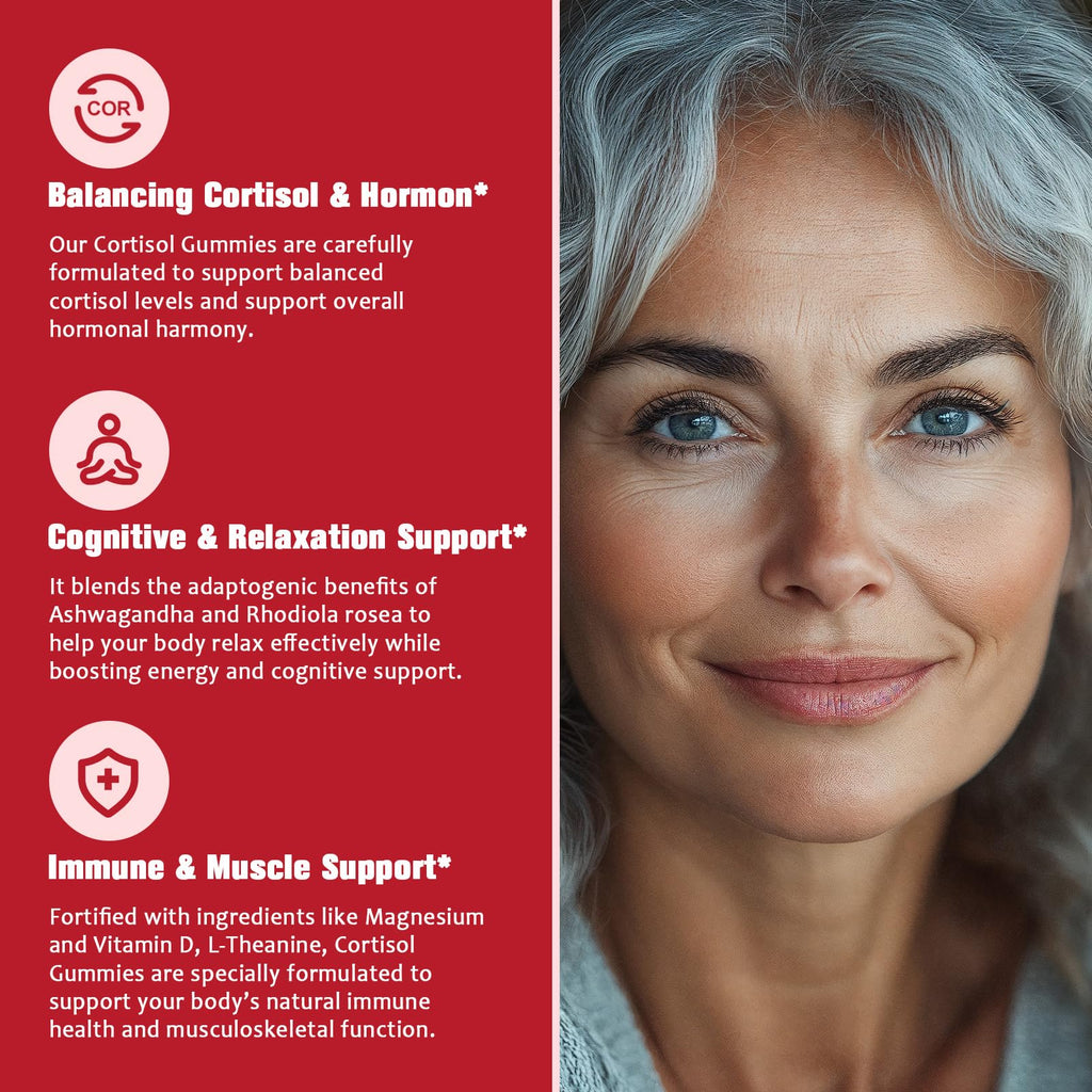 JIANKYTZ Cortisol Gummies for Women with Ashwagandha, Rhodiola Rosea, L-Theanine, Magnesium, Vitamin D3 for Zzz Support, Balanced Cortisol, Vegan, 60 Gummies JIANKYTZ Au supplements