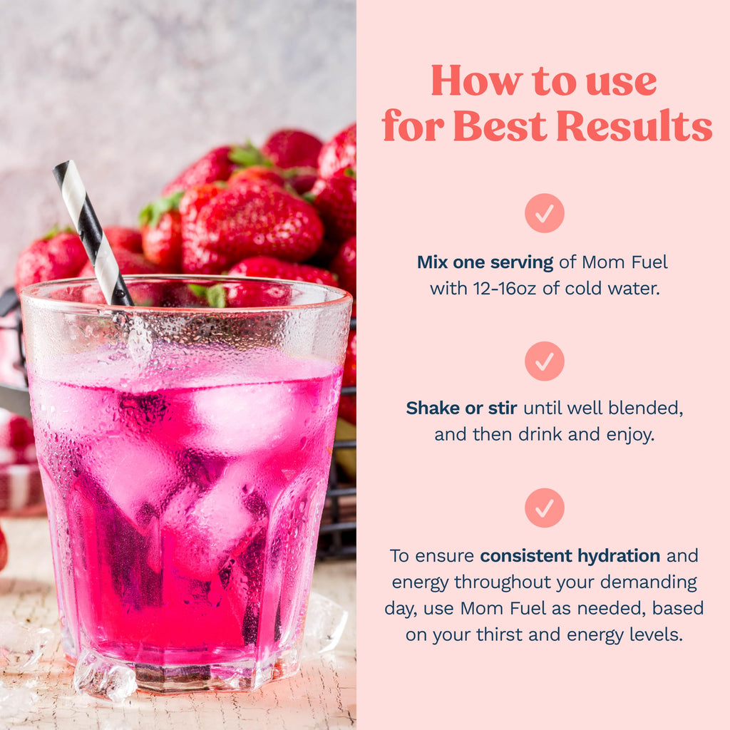 Mommy Knows Best Mom Fuel Electrolyte Drink Mix for Moms, Hydration Support - for Pregnancy, Prenatal, Electrolytes + Trace Minerals, Lactation Drink Mix Supplement (32 Count)