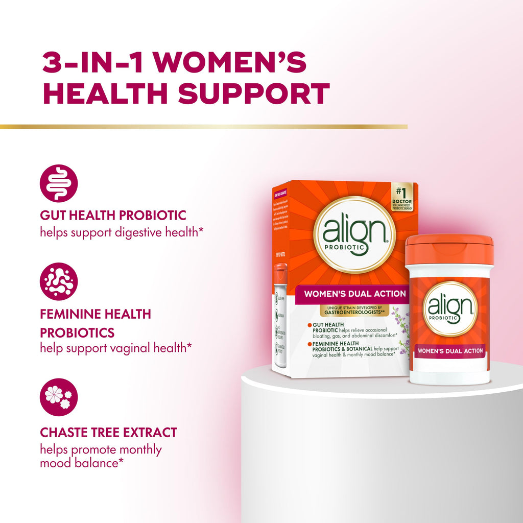 Align Probiotic, Womens Dual Action, Vaginal Probiotics for Women, Womens Probiotic for Vaginal Health Support, with Probiotics for Digestive Health, 28 Probiotic Capsules Align Au supplements