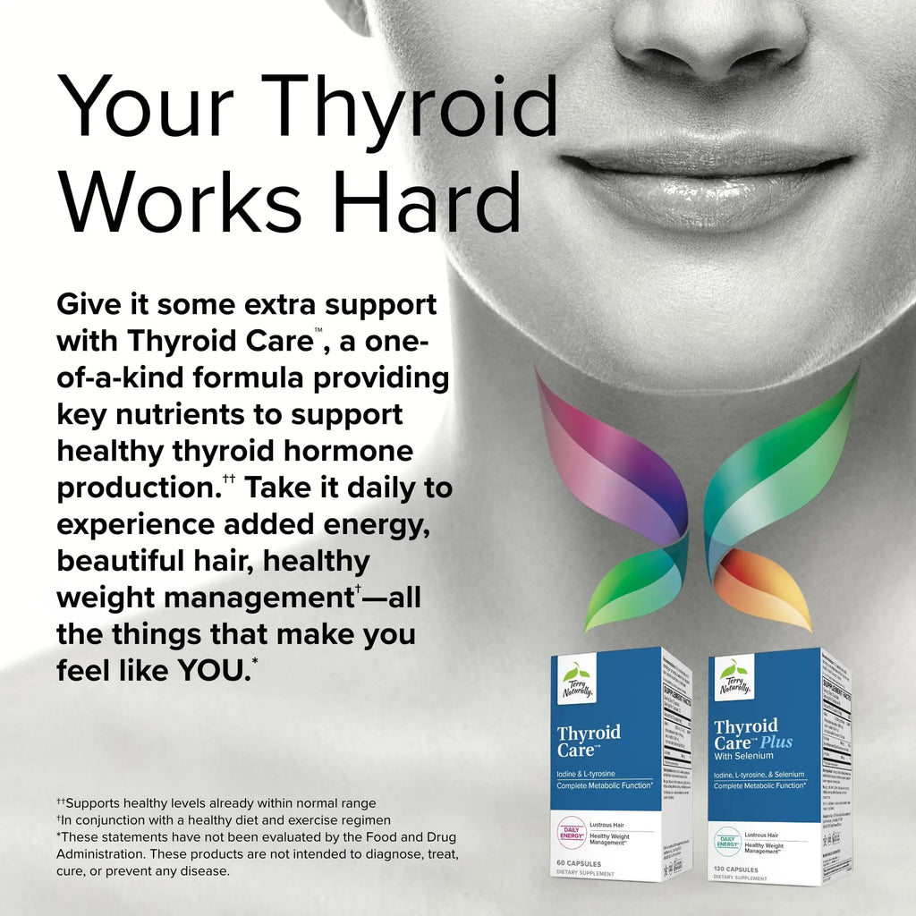 Terry Naturally Thyroid Care - 120 Capsules - Complete Metabolic Function - with Iodine Terry Naturally Au supplements