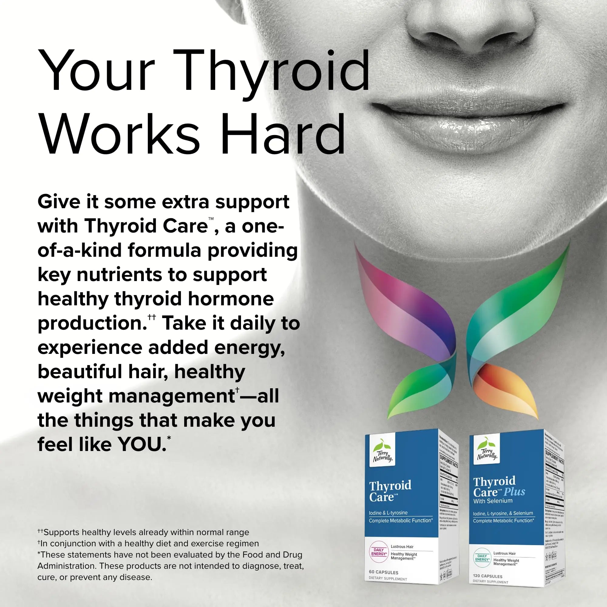 Terry Naturally Thyroid Care - 120 Capsules - Complete Metabolic Function - with Iodine Terry Naturally Au supplements