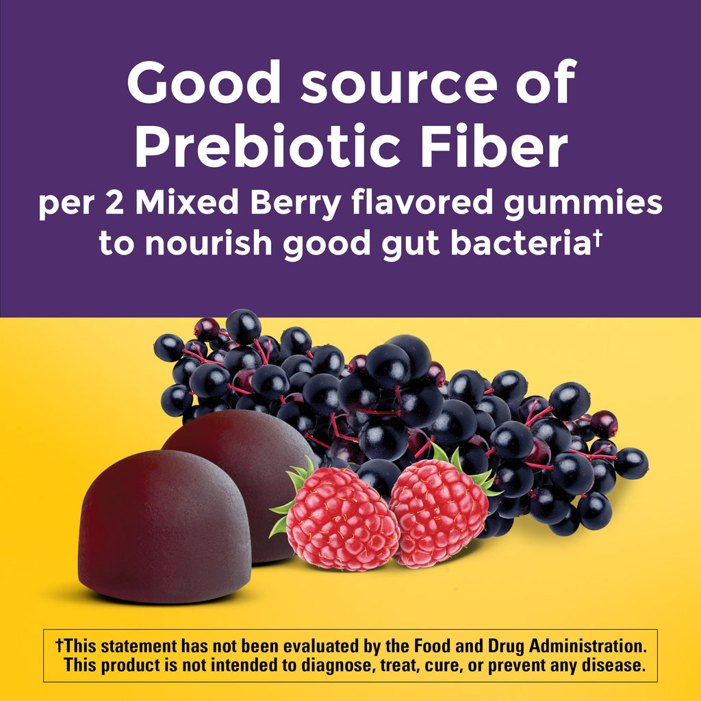 Nature Made Probiotic + Prebiotic Fiber Gummies for Daily Gut Health, Fiber Supplement with Probiotics for Digestive Health Support