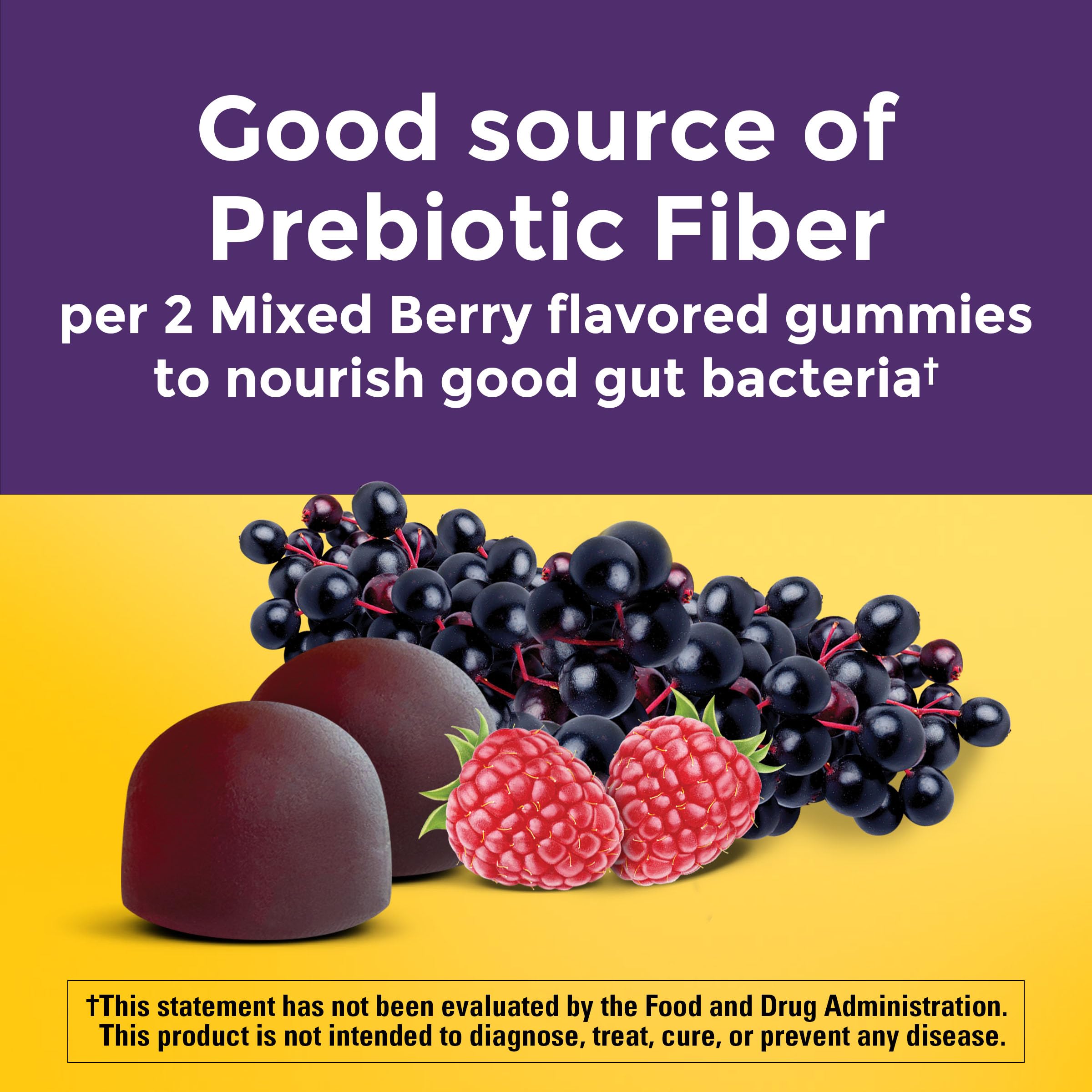 Nature Made Probiotic + Prebiotic Fiber Gummies for Daily Gut Health, Fiber Supplement with Probiotics for Digestive Health Support