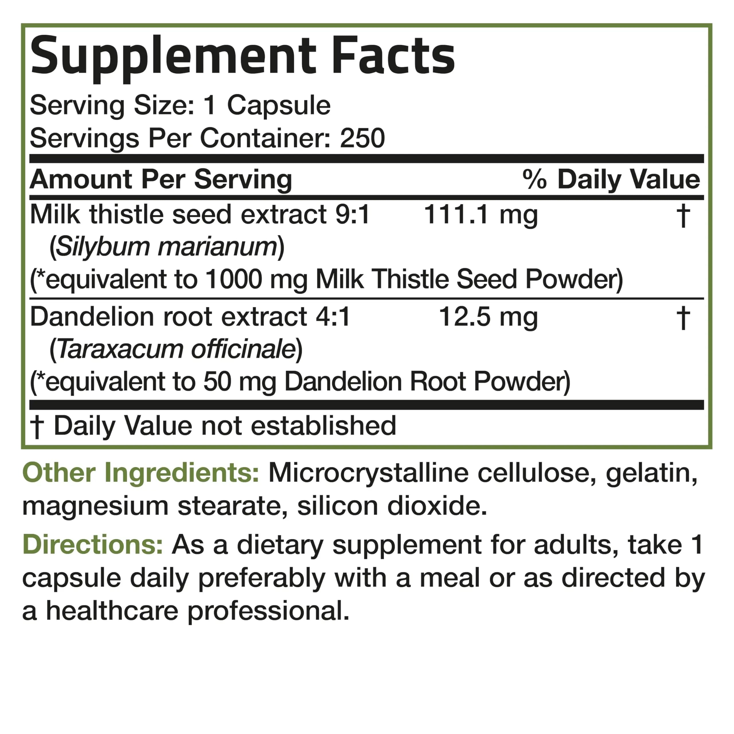 Bronson Milk Thistle Silymarin Marianum & Dandelion Root Liver Health Support Bronson Au supplements