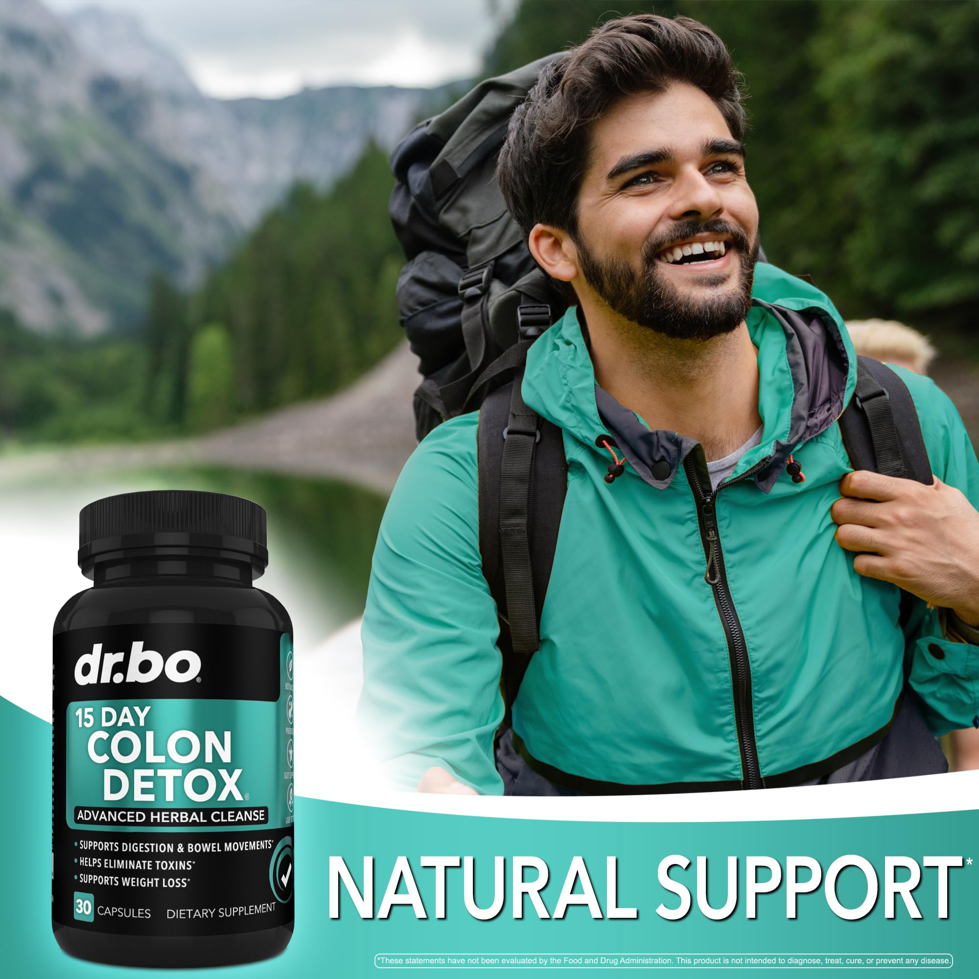 Colon Cleanser Detox for Weight Flush - 15 Day Intestinal Cleanse Pills & Probiotic - Fast Natural Laxative for Constipation Relief - Bowel Movement Supplements for Stomach Bloating, Gut Loss Support DR. BO Au supplements