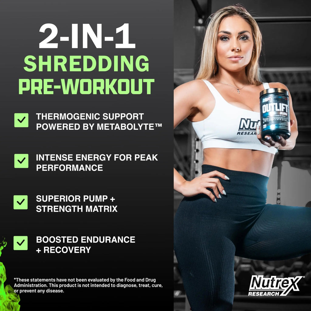 Nutrex Research Outlift Burn Thermogenic Pre Workout Powder, 2 in 1 Performance Nutrex Research Au supplements