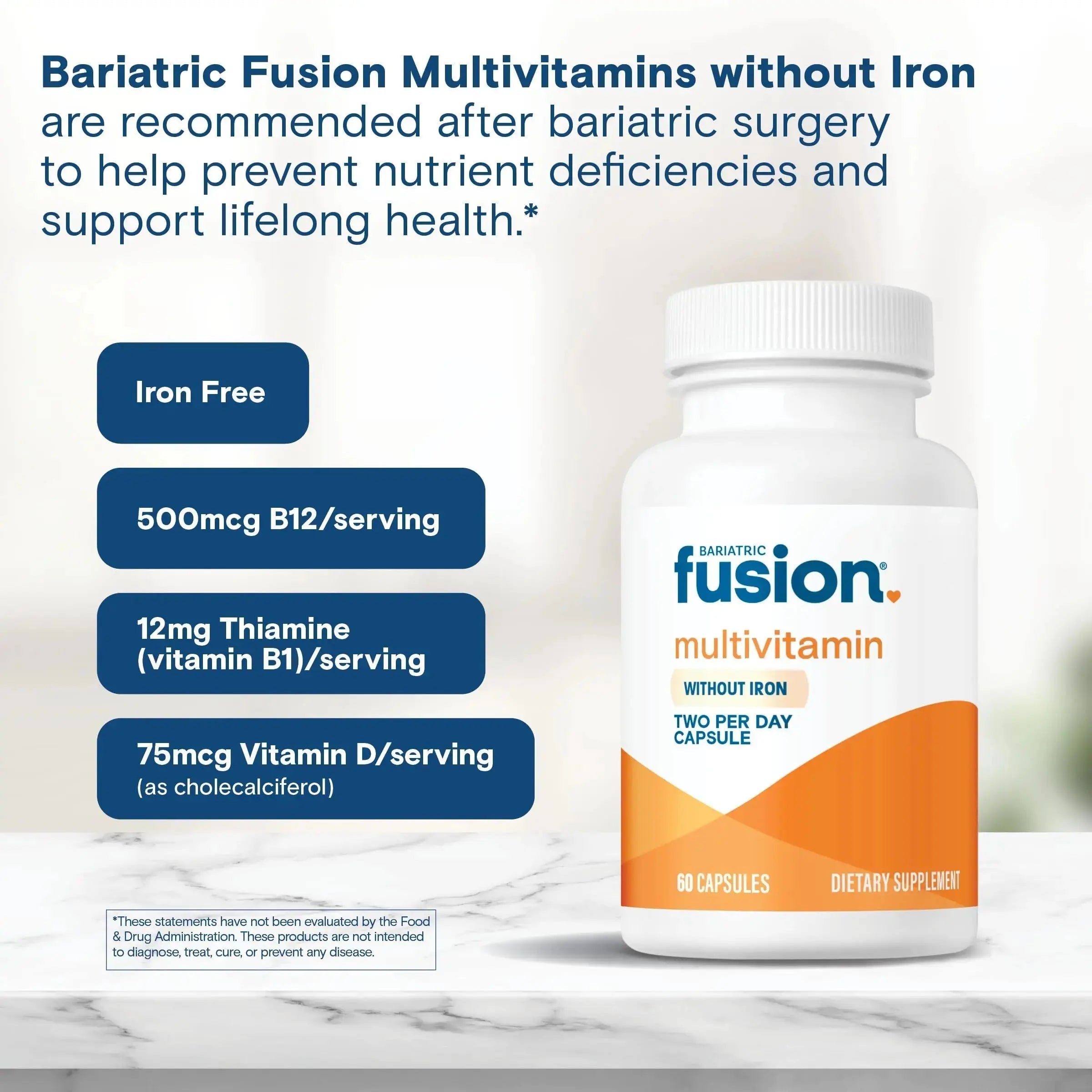 Bariatric Fusion Bariatric Multivitamin Without Iron | Post Bariatric Surgery Patients | Iron Free Bariatric Vitamin Bariatric Fusion Au supplements