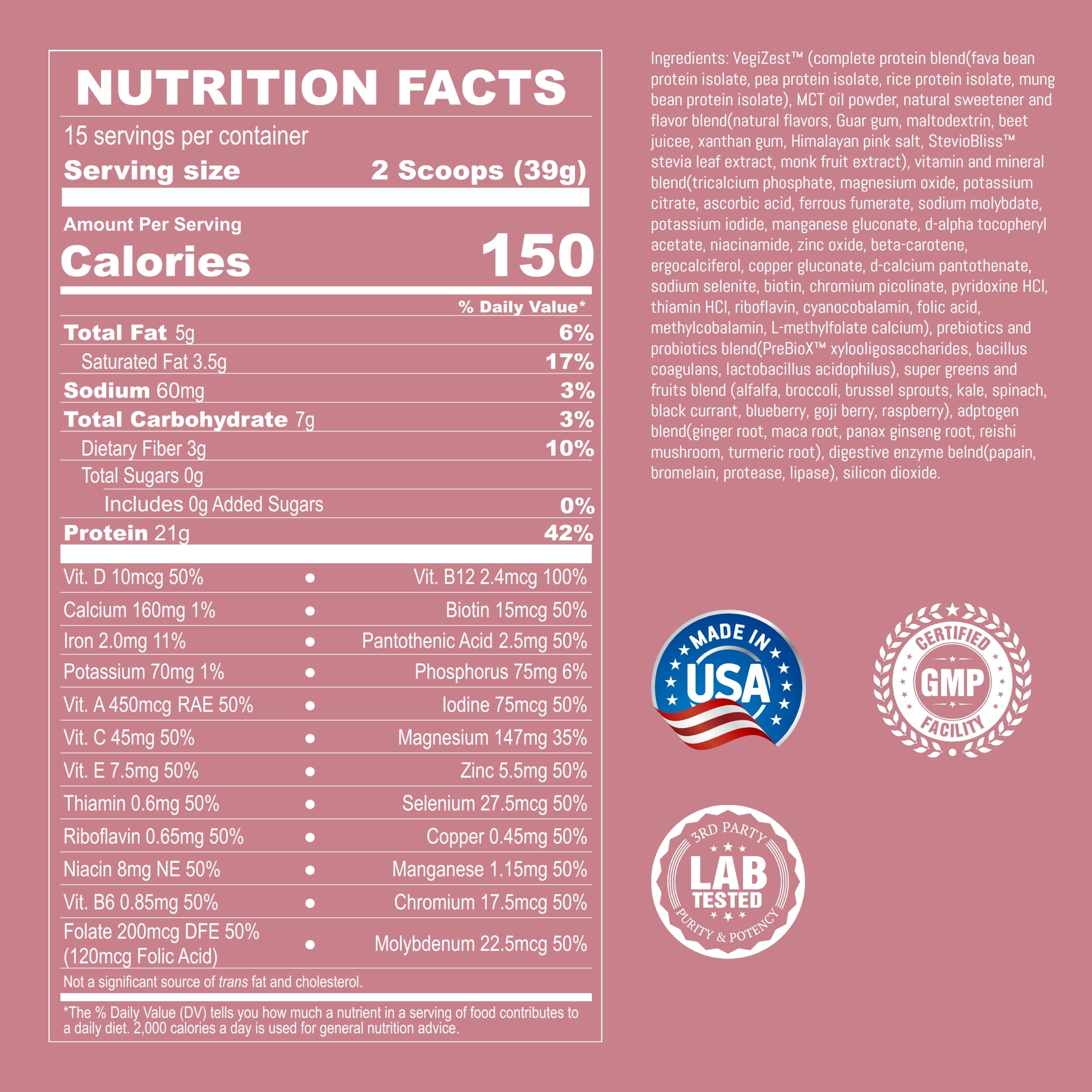 UpNourish Strawberry Banana Vegan Protein Powder 54 Superfoods Powder,1.5 Billion CFU Probiotics 21g Plant Based Protein,No Sugar No Dairy No GMO Dairy Free,Meal Replacement Shake Keto-Friendly Low-Carb Diet,15 Servings UpNourish Au supplements