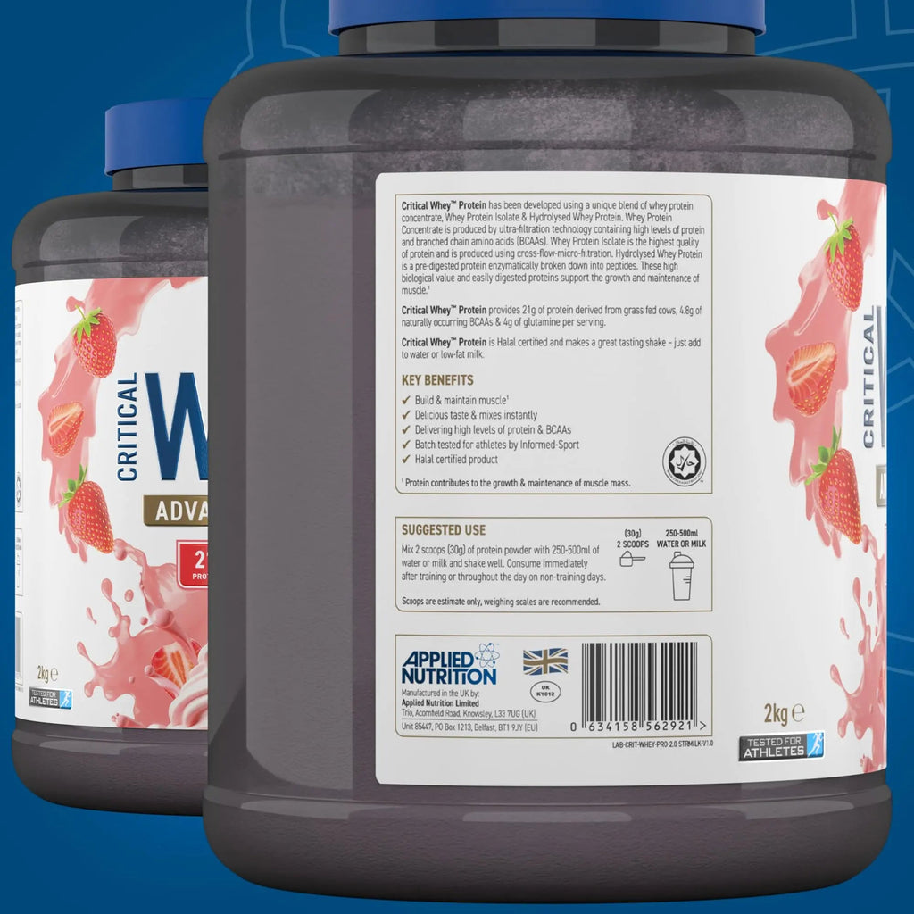 Applied Nutrition Critical Whey Protein Powder 2kg - High Protein Powder, Protein Milkshake Applied Nutrition Au supplements