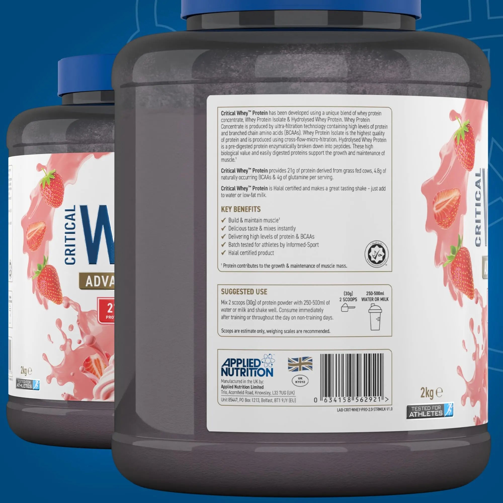 Applied Nutrition Critical Whey Protein Powder 2kg - High Protein Powder, Protein Milkshake Applied Nutrition Au supplements