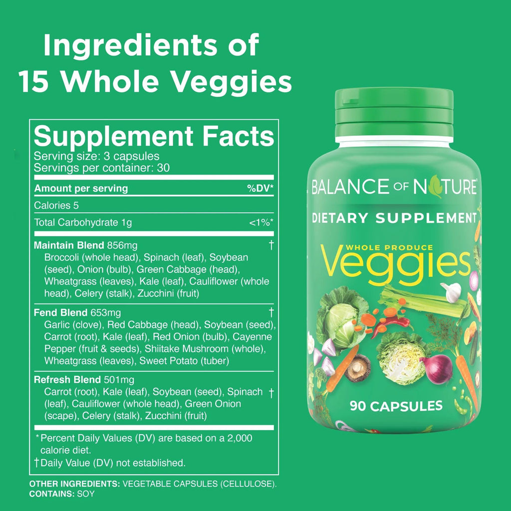 Balance of Nature Whole Veggies Supplement with Superfood Vegetables Balance of Nature Au supplements