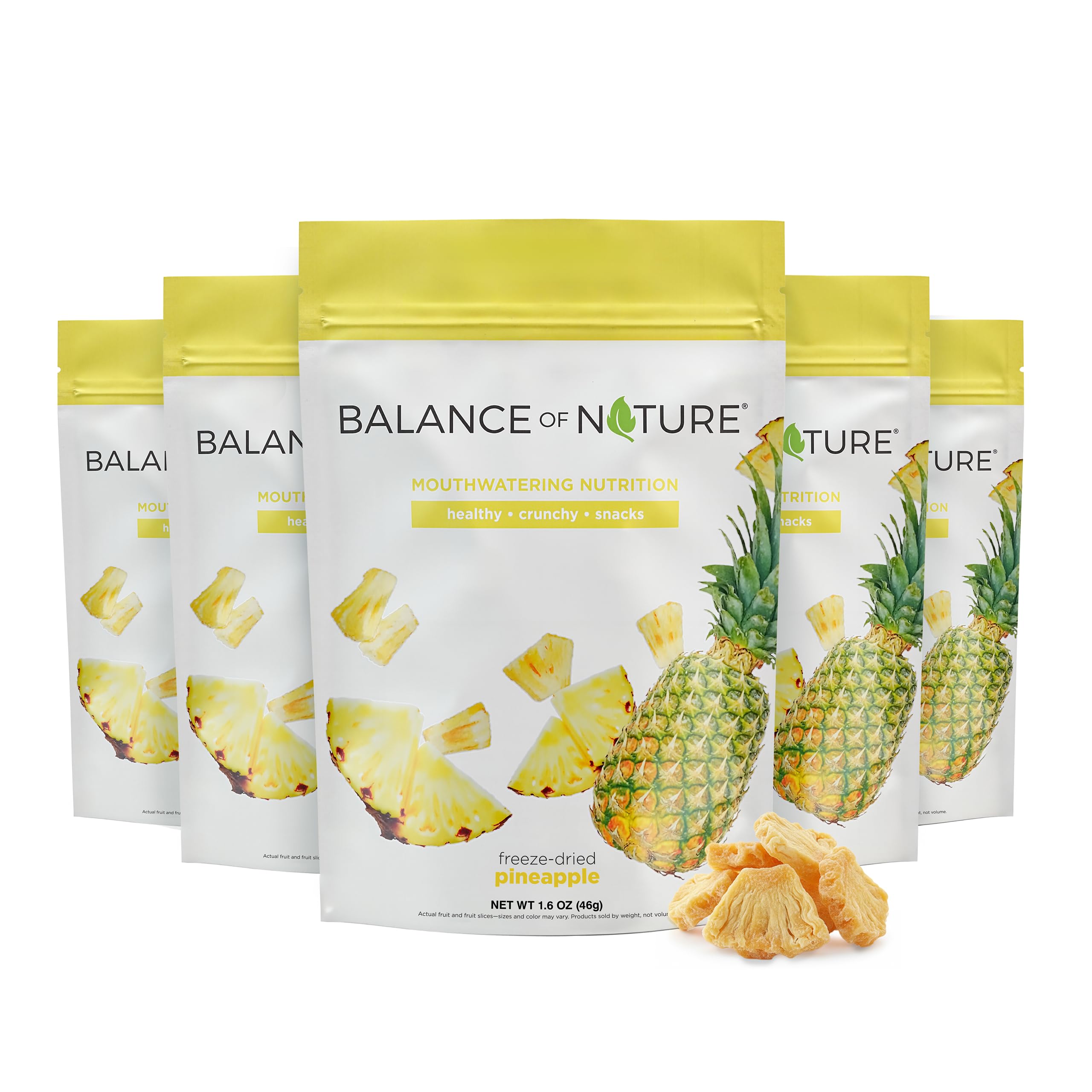 Balance of Nature Freeze-Dried Pineapples (5 Pack) – 100% Real Fruit, Crunchy Pineapple Slices, Healthy Snack, Mouthwatering Nutrition, Gluten-Free, Vegan, No Sugar Added, Five 1.6 oz Bags Balance of Nature Au supplements