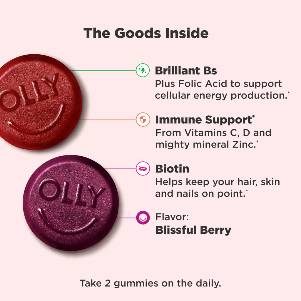 OLLY Women's Daily Multivitamin Gummy, Vitamins A, D, C, E, Biotin, Folic Acid, Adult Chewable Vitamin OLLY Au supplements