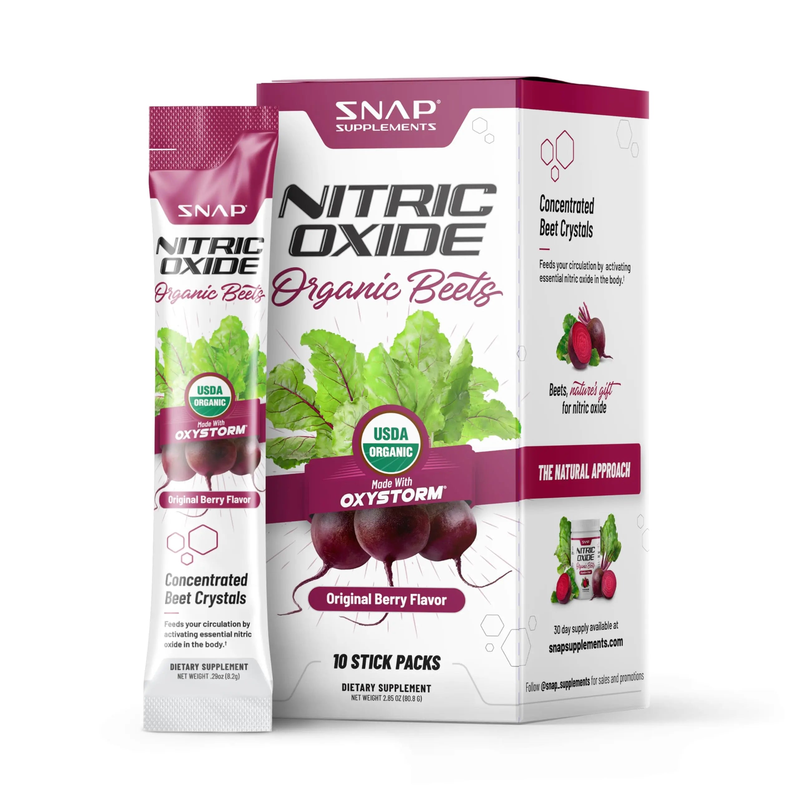 Snap Supplements Nitric Oxide Organic Beet Root Powder, Circulation Superfood On-The-Go Snap Supplements Au supplements