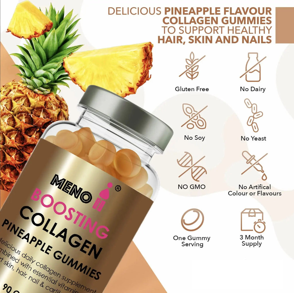 Meno® Boosting Collagen Natural Pineapple 90 Gummies Meno II Au supplements