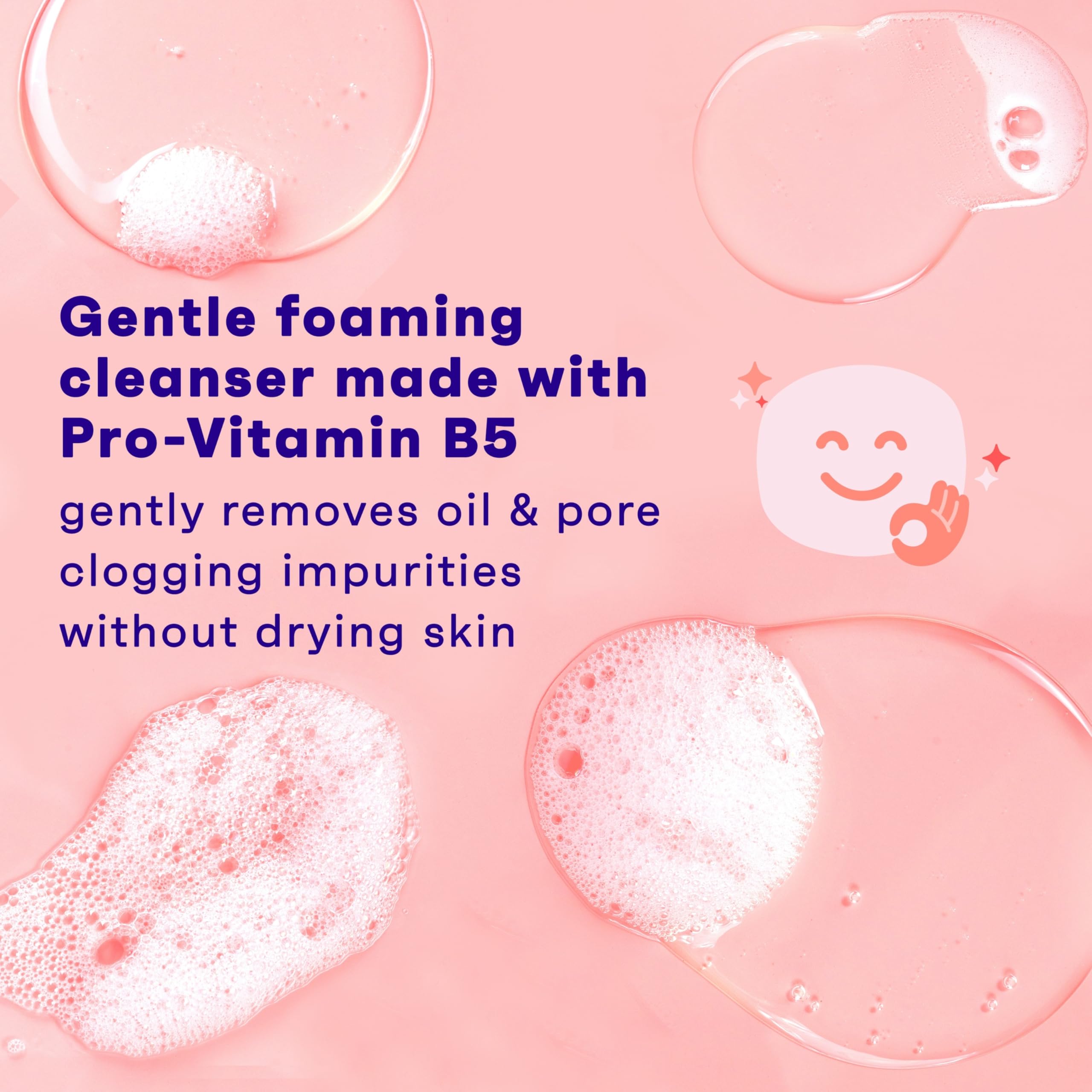 Clean & Clear Essentials Oil-Free Foaming Facial Cleanser, Daily Foaming Face Wash with Pro-Vitamin B5 for Sensitive Skin