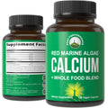 Plant Based Calcium - Red Marine Algae Calcium Supplement with Vitamin C, D3, K, Magnesium, and Whole Food Vegetable Blend. Vegan Capsules for Bones and Joints. 120 Pills, Tablets Peak Performance Au supplements