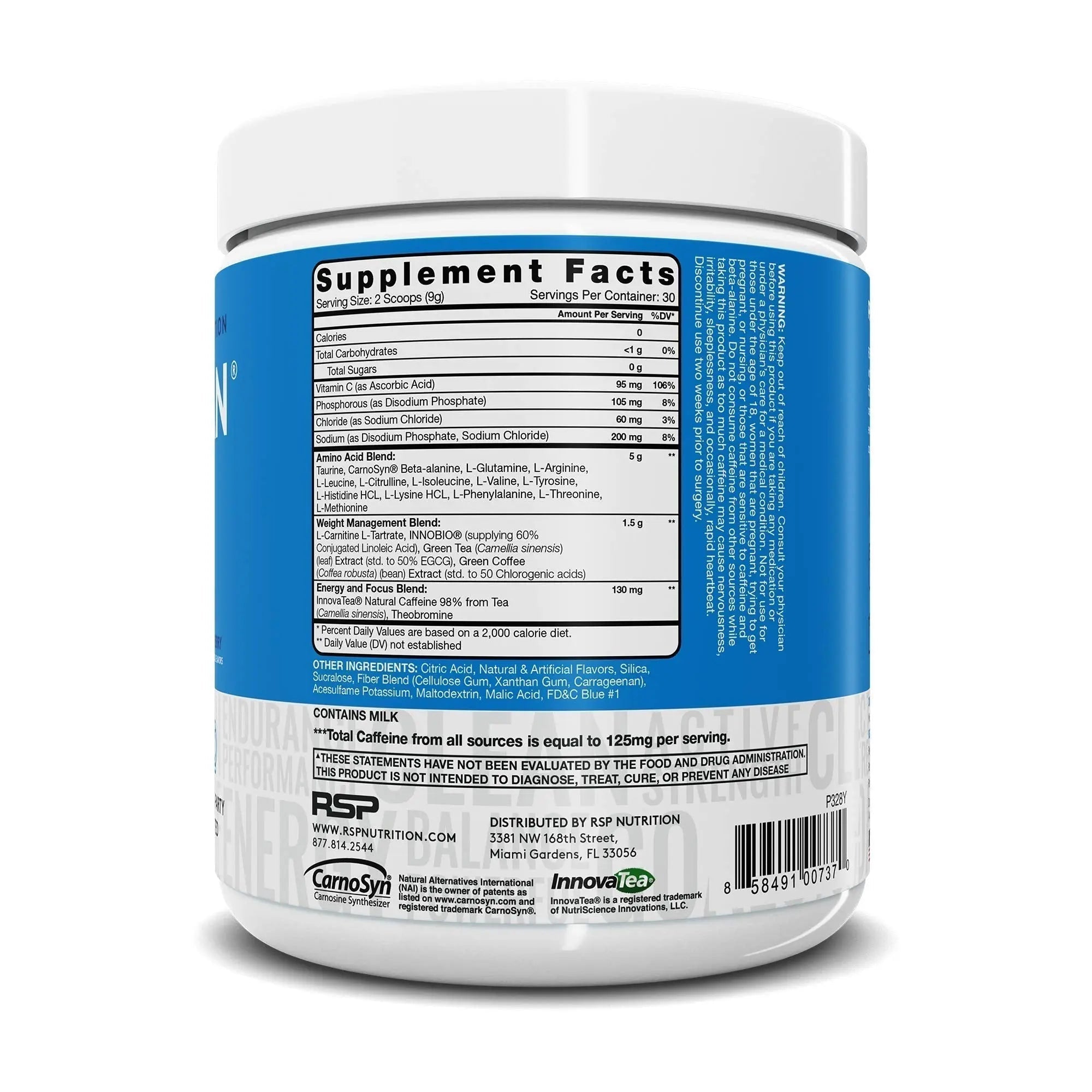 RSP NUTRITION AminoLean Pre Workout Energy (Blue Raspberry 30 Servings) RSP NUTRITION Au supplements