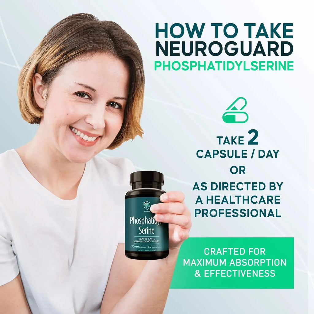 Phosphatidylserine Supplement – Premium Nootropic for Brain Health, Memory, Focus & Stress Support – 300mg Sunflower Lecithin NeuroGuard Au supplements