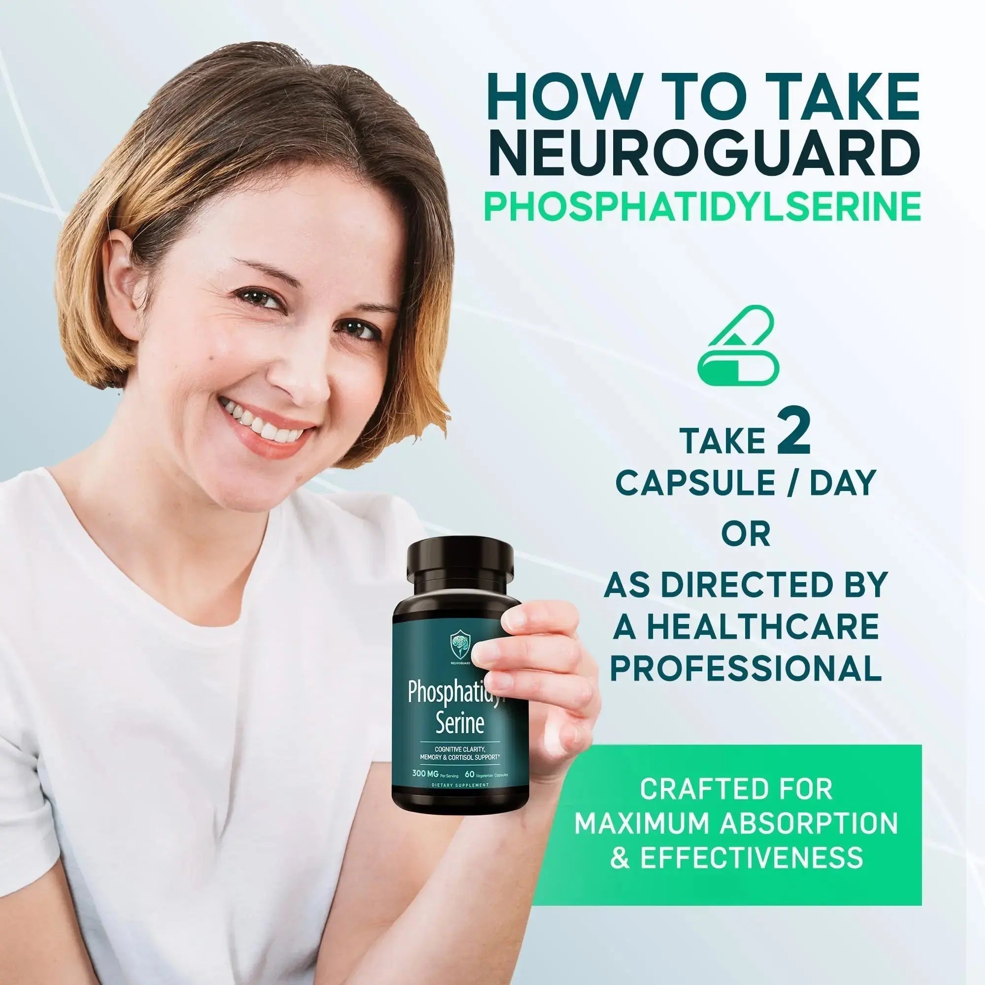 Phosphatidylserine Supplement – Premium Nootropic for Brain Health, Memory, Focus & Stress Support – 300mg Sunflower Lecithin NeuroGuard Au supplements