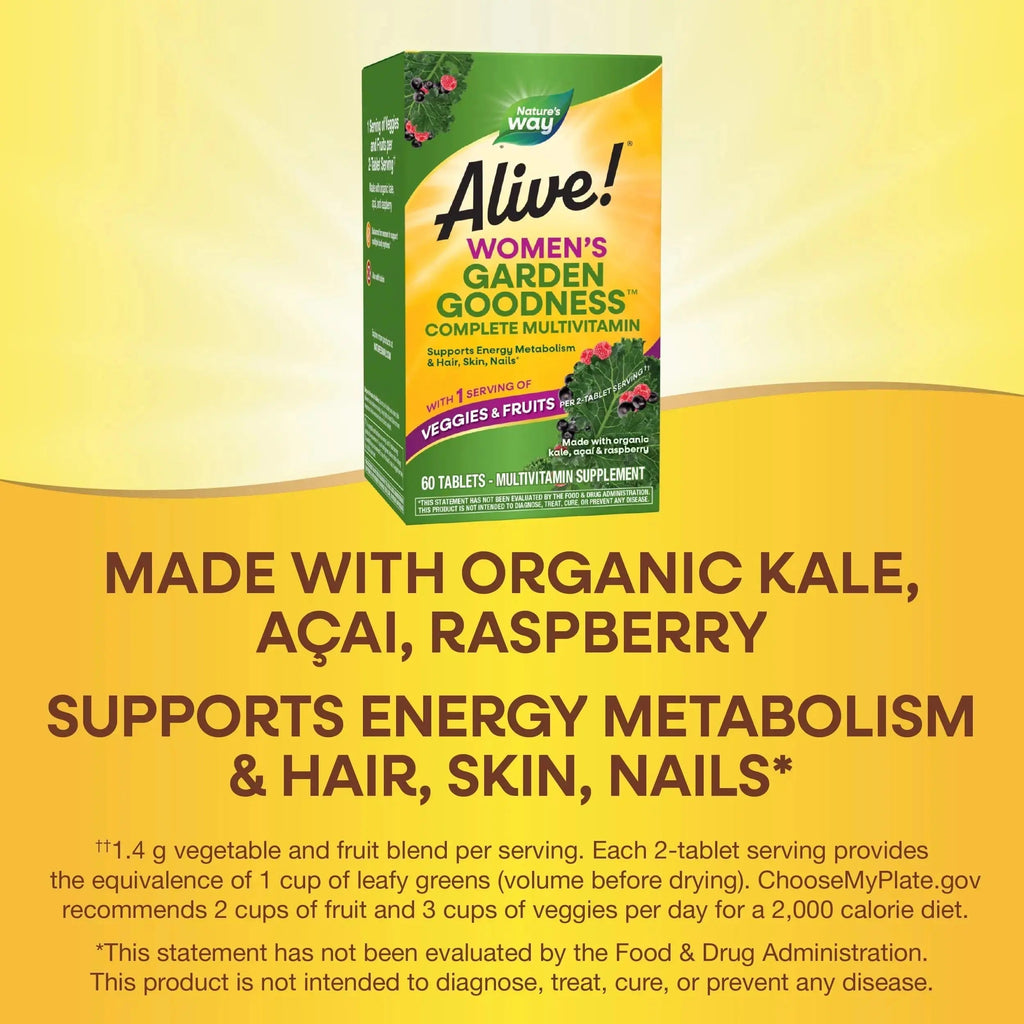 Nature's Way Alive! Garden Goodness Multivitamin for Women, High Potency B-Vitamins to Support Cellular Energy Nature's Way Au supplements