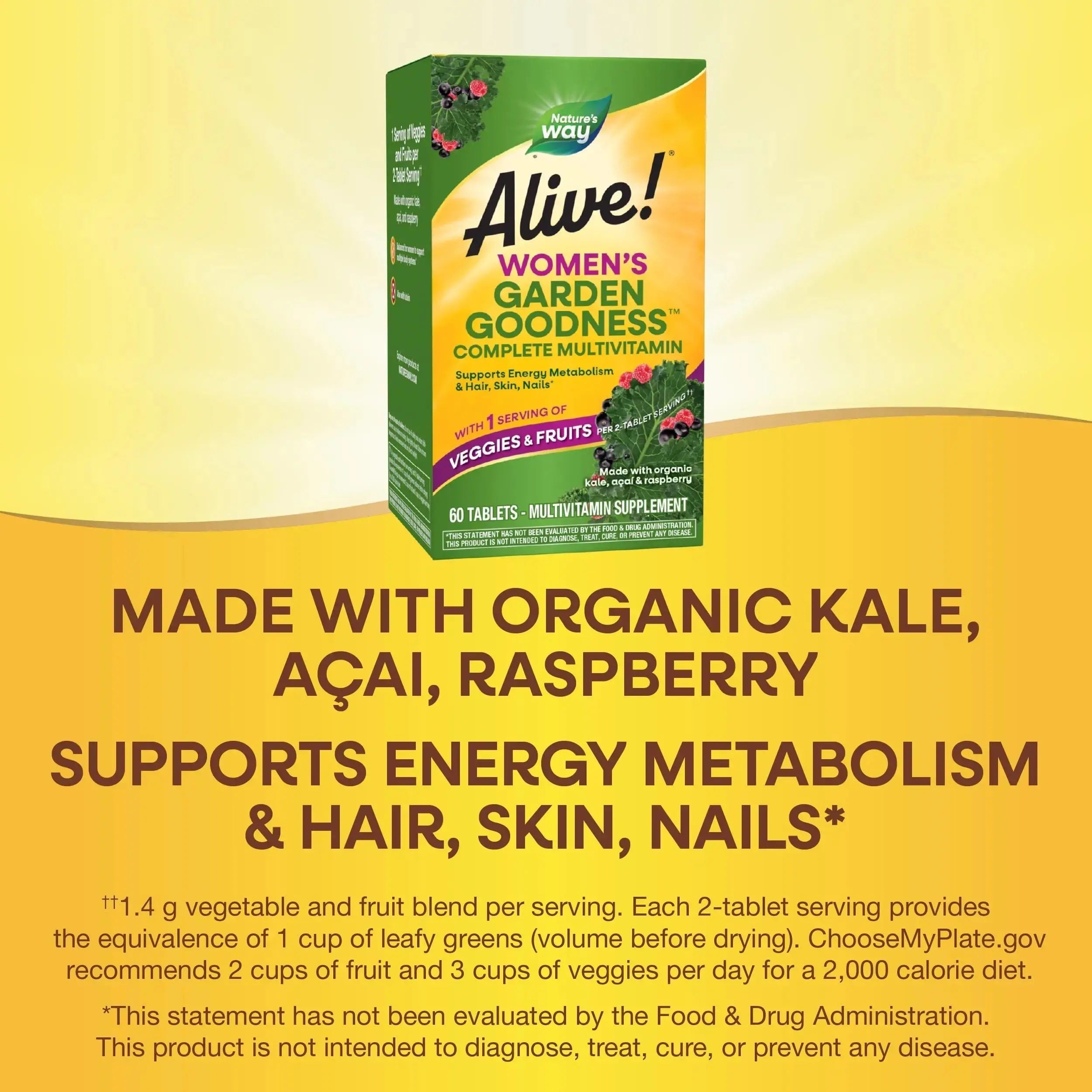 Nature's Way Alive! Garden Goodness Multivitamin for Women, High Potency B-Vitamins to Support Cellular Energy Nature's Way Au supplements