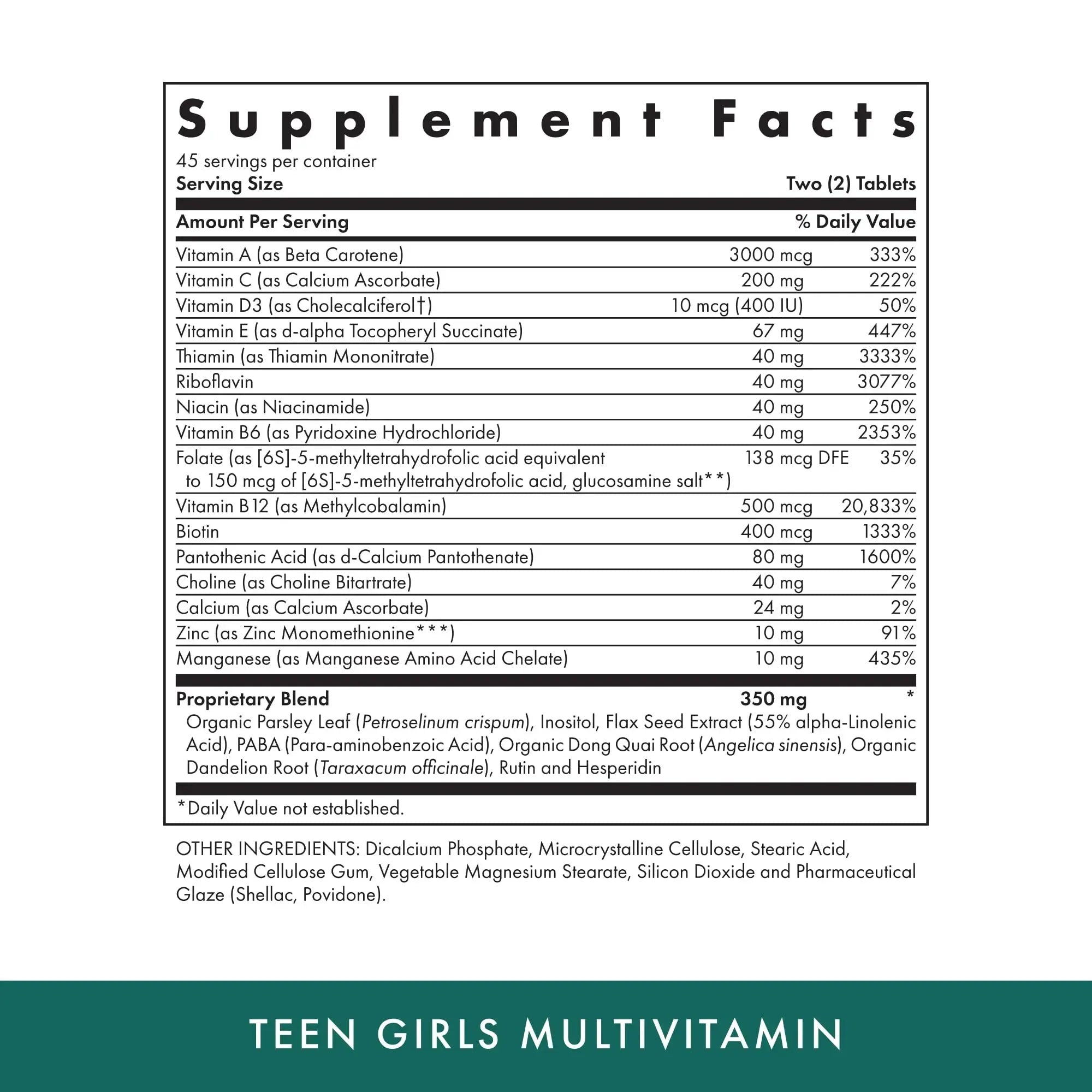 MICHAEL'S Health Naturopathic Programs Teen Girls Multivitamin - 90 Vegetarian Tablets - with B Complex Vitamins MICHAEL'S Au supplements