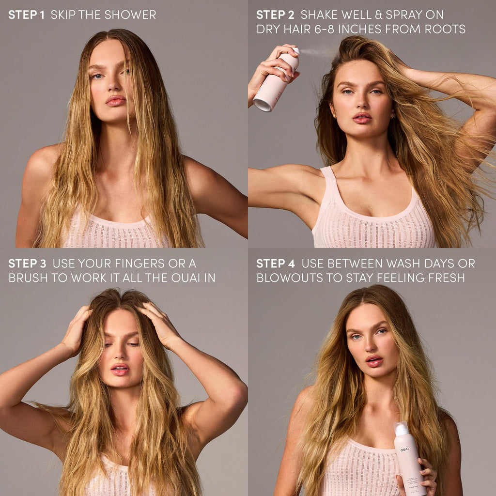 OUAI Super Travel Size Dry Shampoo - Volumizing Dry Shampoo - Absorbs Oil, Dirt & Sweat - Blends Seamlessly into Hair with Zero Residue & Enriched with a Long-Lasting Scent - Melrose Place (2 oz) OUAI Au supplements