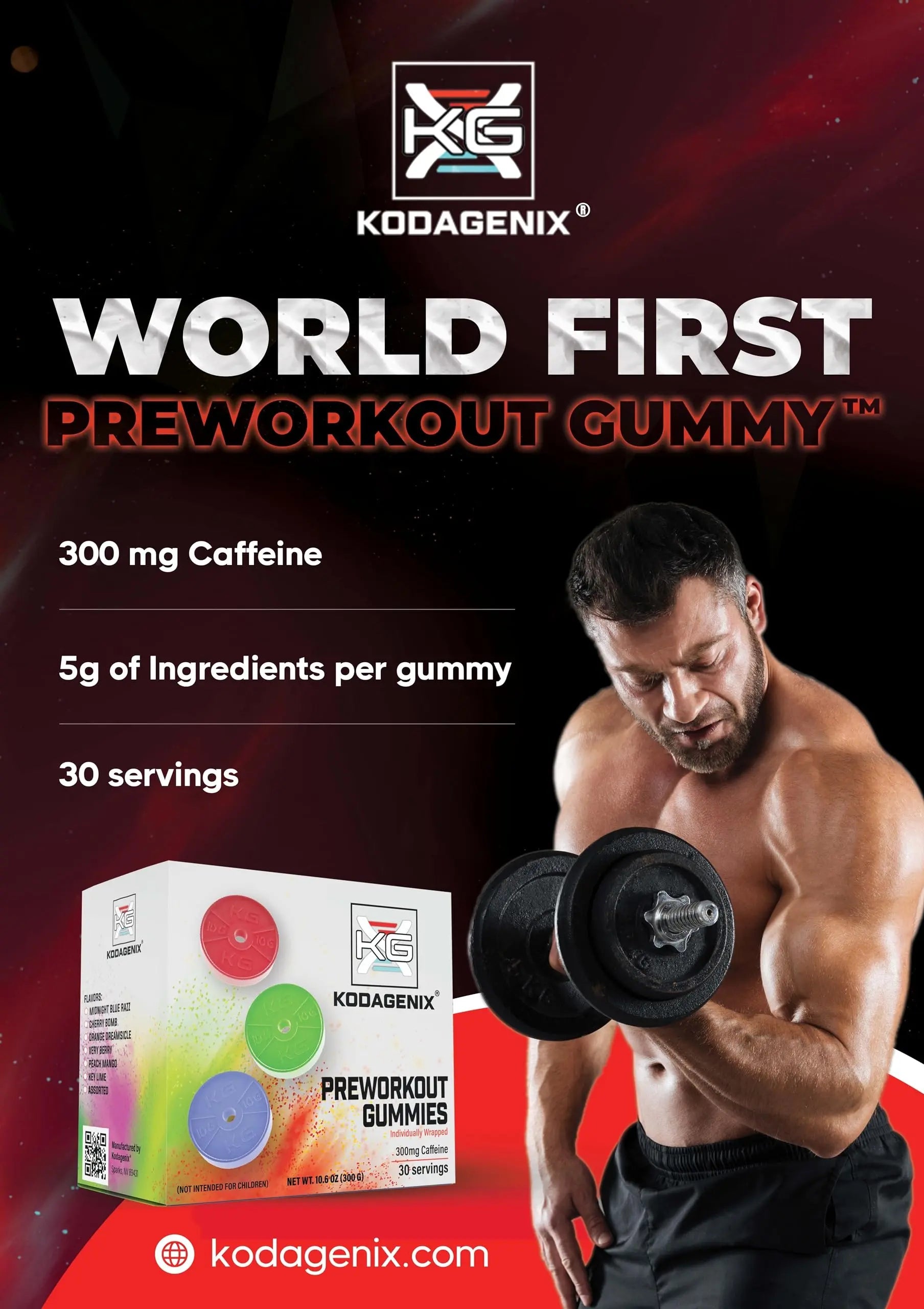 Kodagenix Pre Workout Gummies for Men and Women with Caffeine, L-Citrulline and Beta Kodagenix Au supplements