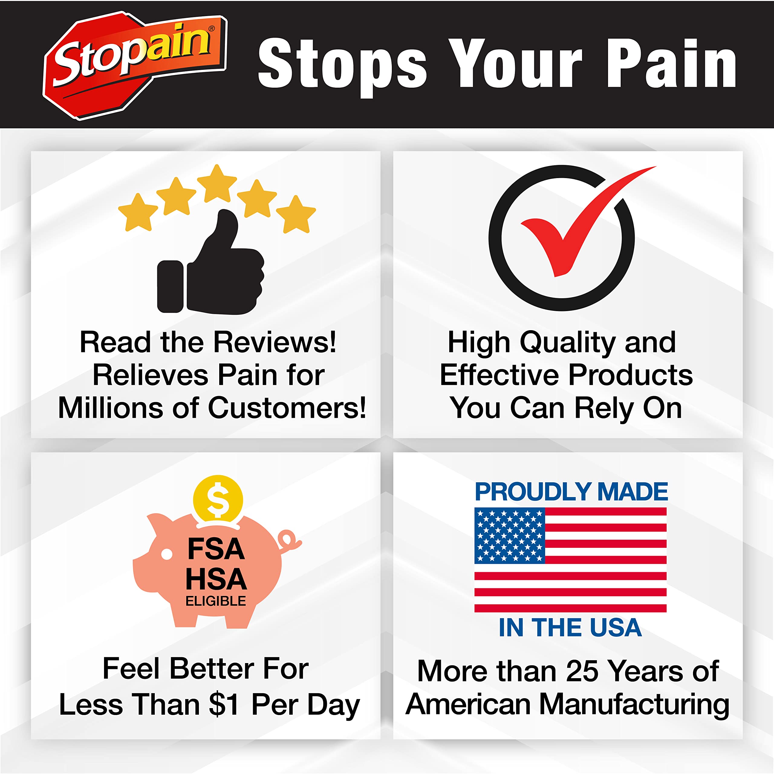 Stopain Migraine Pain Relief Gel Pump, 1.62oz, USA Made, Max Strength Fast Acting Research Proven Topical Effective at Any Stage, No Known Side Effects or Drug Interactions, HSA FSA Approved Products Stopain Au supplements