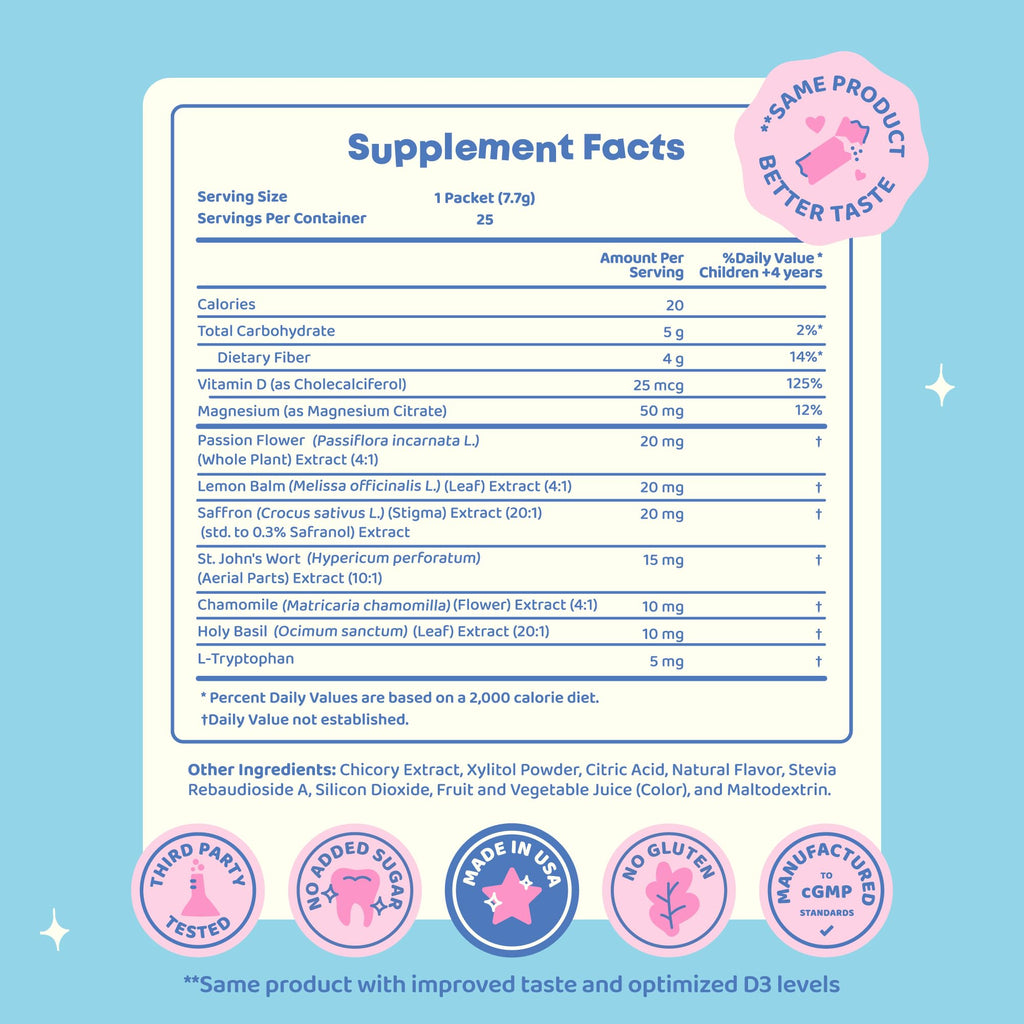 JoySpring Mood Magic for Kids – Natural Mood Support Pixie Sticks Candy with Saffron Extract, Magnesium Citrate & Vitamin D3