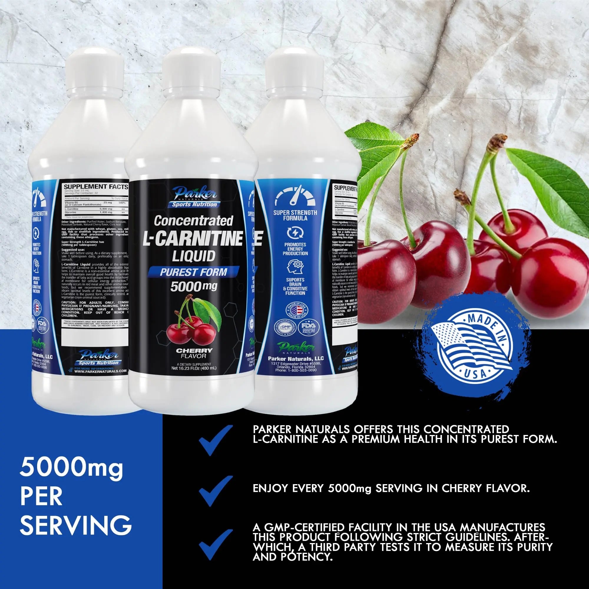 Parker Naturals L-Carnitine 5000 Mg Premium Dietary Supplement Liquid - 16 Oz All Natural Parker Naturals Au supplements