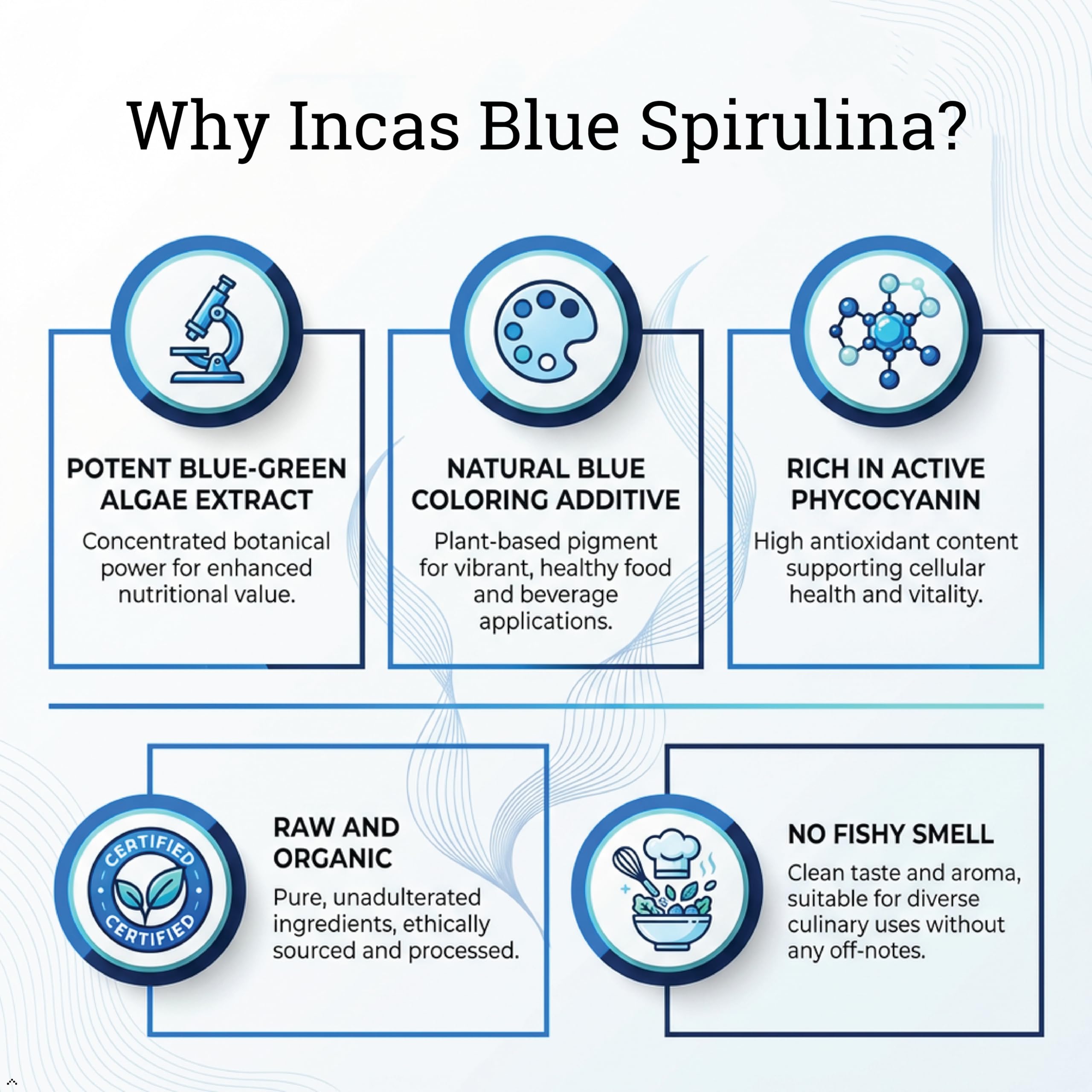 USDA Organic Blue Spirulina Powder (Phycocyanin Extract), No Fishy Smell, 100% Vegan Protein from Blue-Green Algae, 28 Servings