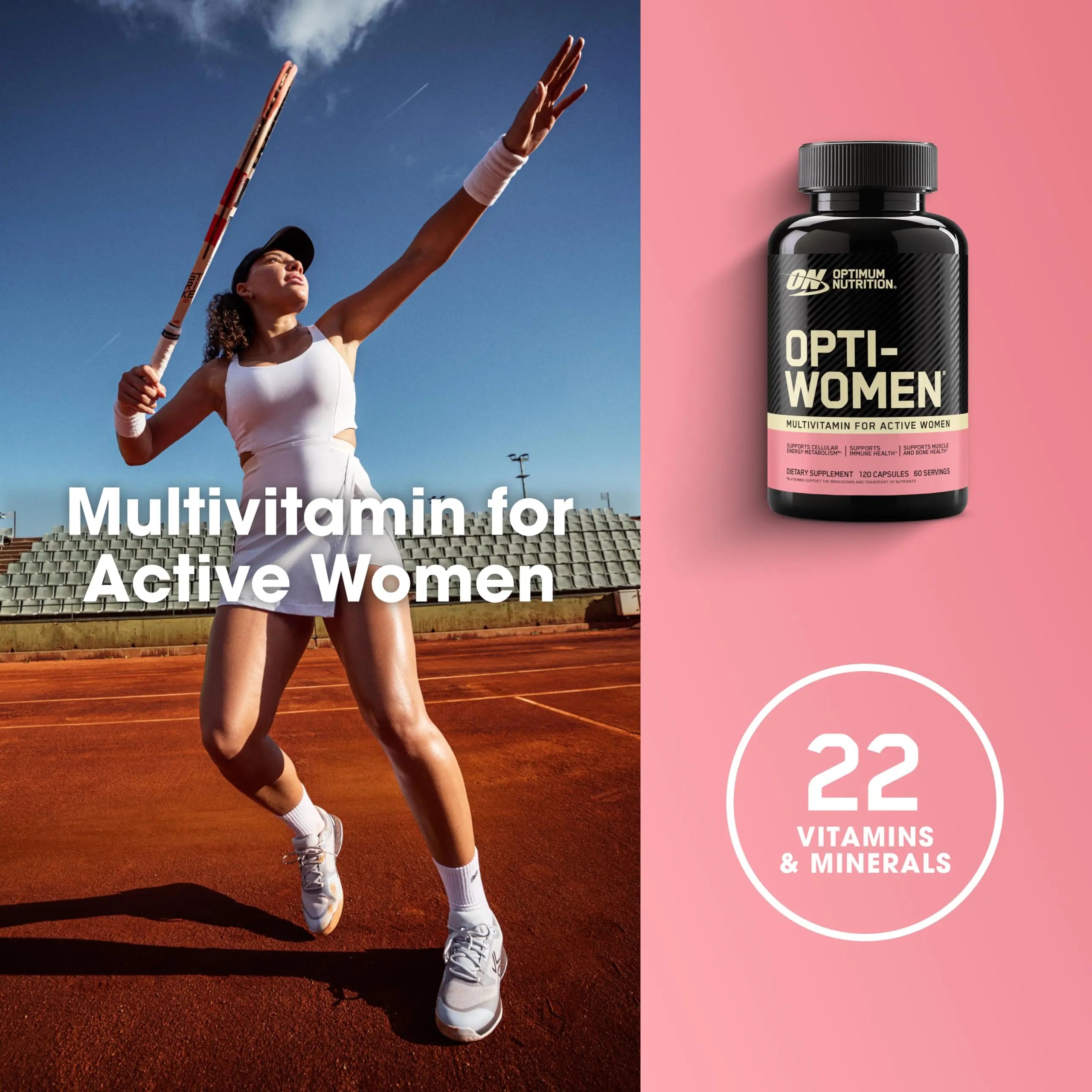 Optimum Nutrition Opti-Women, Vitamin C, Zinc and Vitamin D for Immune Support Womens Daily Multivitamin Supplement with Iron, Capsules, 120 Count Optimum Nutrition Au supplements