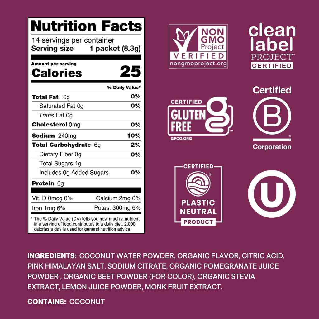 Cure Hydration | Plant-Based Electrolyte Drink Mix | No Added Sugar | FSA-HSA | Dehydration Relief Powder Made with Coconut Water | Non-GMO | Vegan