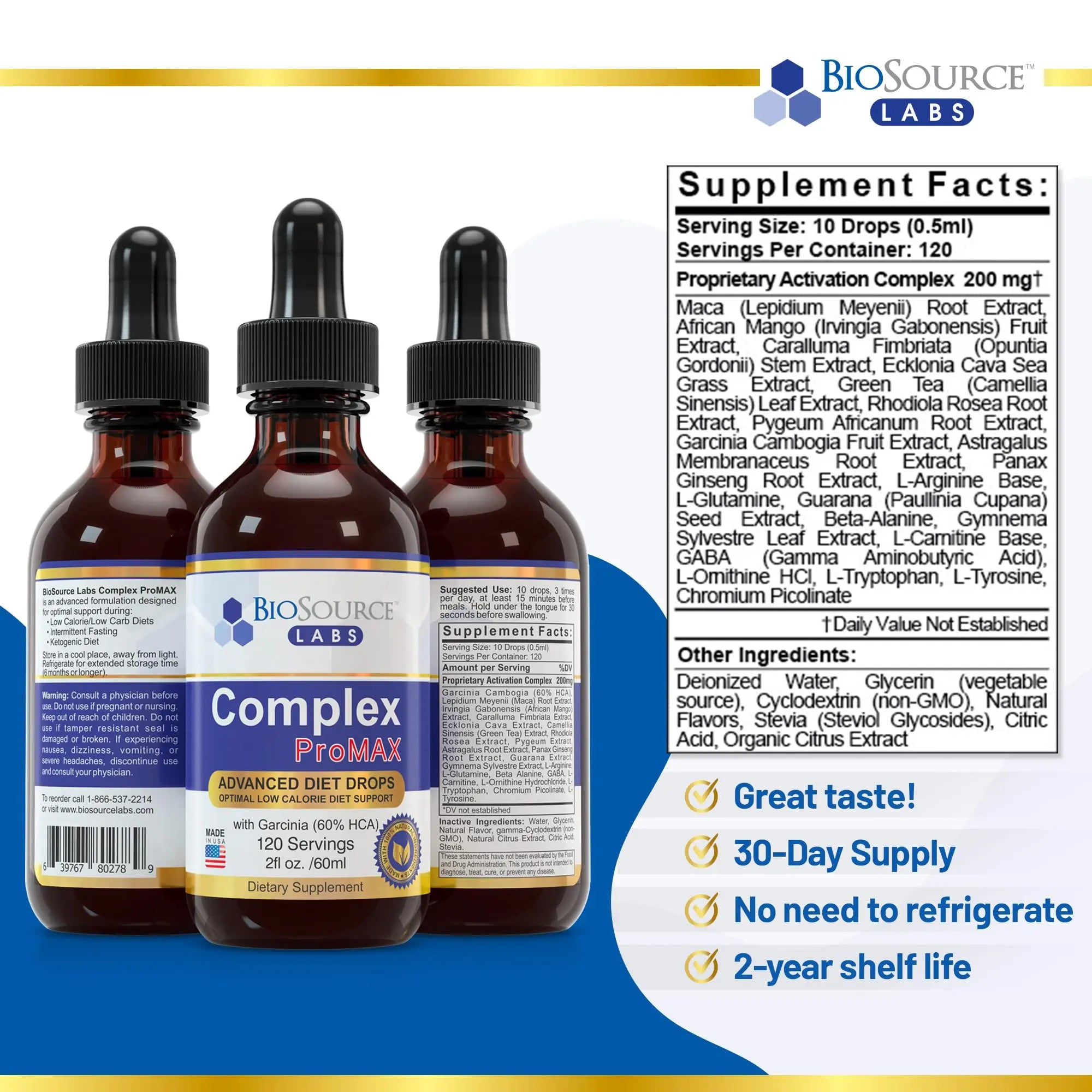 BioSource Labs Complex ProMAX Premium Diet Drops (1 x 2 oz Bottle) BioSource Labs Au supplements
