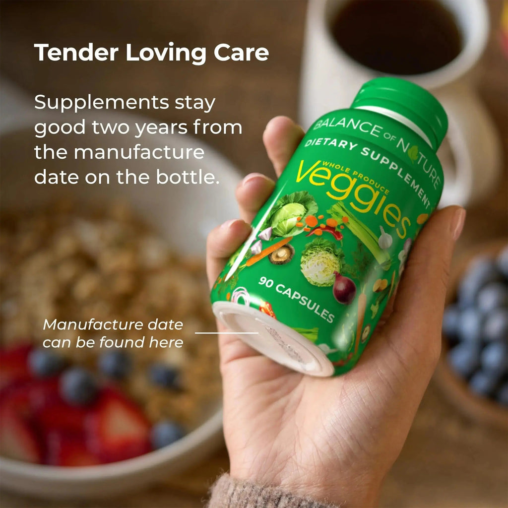 Balance of Nature Fruits & Veggies Supplements - Whole Fruit and Vegetable Ingredients for Women, Men, and Kids - 90 Fruits Capsules, 90 Veggies Capsules - 2 Sets Balance of Nature Au supplements