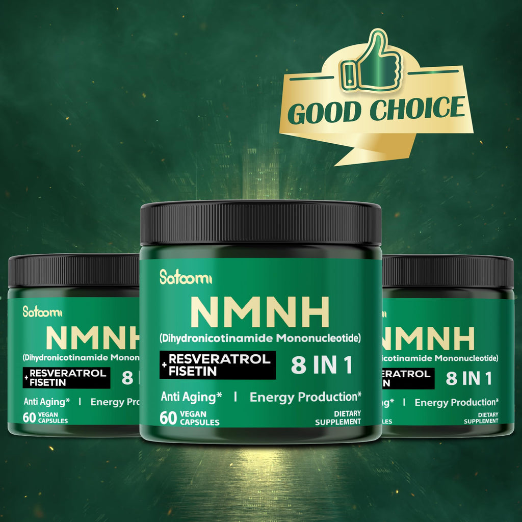 Satoomi 8in1 NMNH - NMN Supplement Alternative - NAD Supplement to Support NAD Levels Added Fisetin, Resveratrol, Quercetin, Turmeric, Berberine, Vitamin D3 & C - 60 Count for 30 Days Satoomi Au supplements