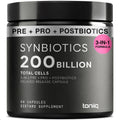 Toniiq Prebiotics and Probiotics – 200B TFU with Postbiotics IMMUSE® & ButyraGen® – 30 Strains – Shelf-Stable Synbiotic Formula – Third-Party Tested – 60 Capsules Toniiq Au supplements