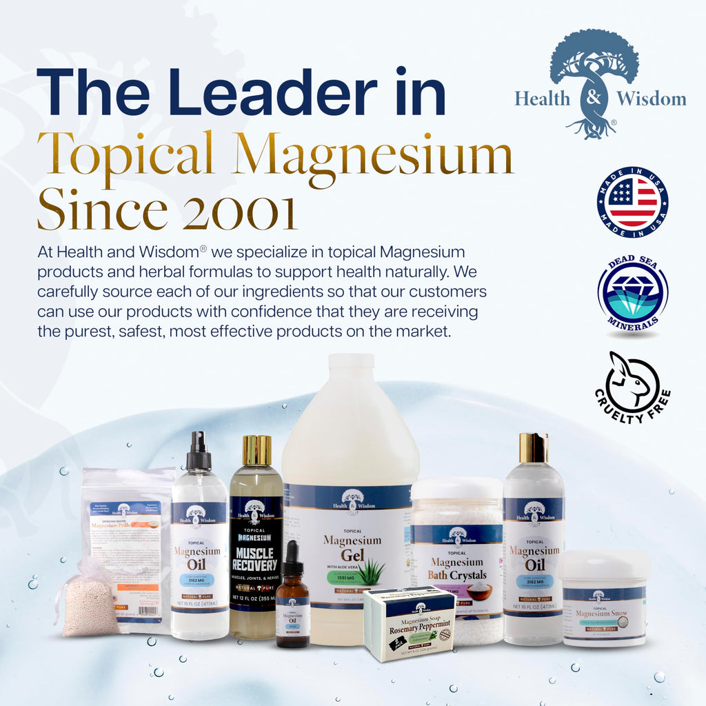 Health and Wisdom Pure Magnesium Gel with Seaweed Extract and Aloe Vera - Topical Muscle & Joint Relief- Natural and Pure Skin & Scalp Moisturizing - Enhanced Absorption - 12 Fl oz Health and Wisdom Au supplements