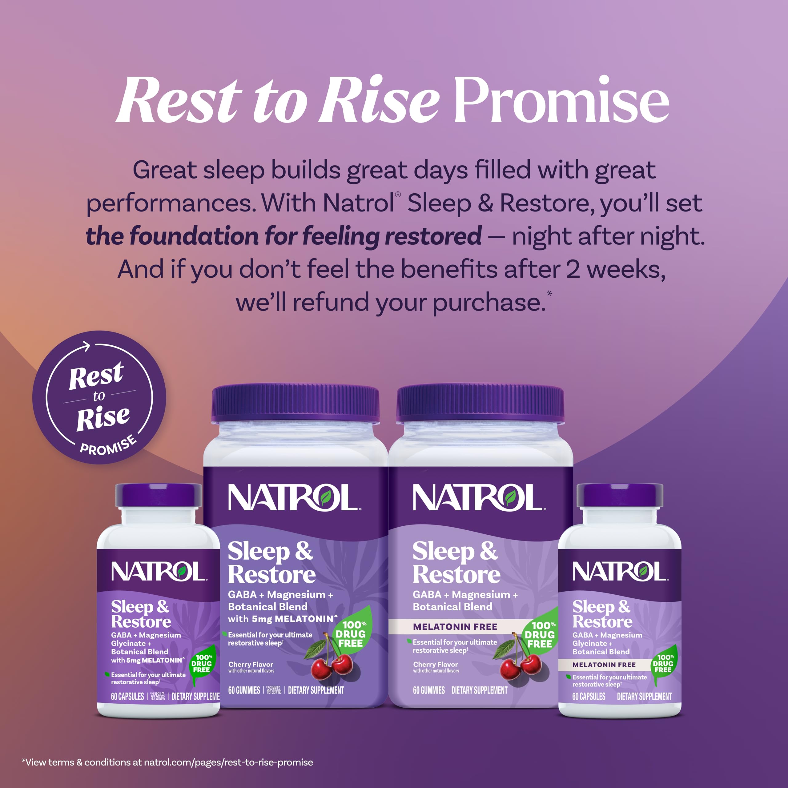 Natrol Sleep & Restore Magnesium Glycinate Blend Gummies, Magnesium for Sleep Aids for Adults, Melatonin-Free, Cherry Flavored, 30 Day Supply Natrol Au supplements